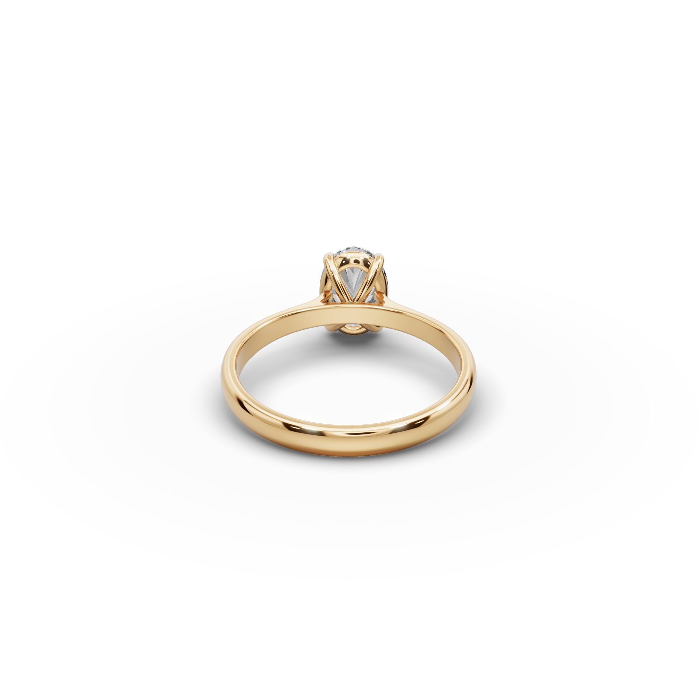Delicate Grace Oval Lab-Grown Diamond Solitaire Ring in yellow gold