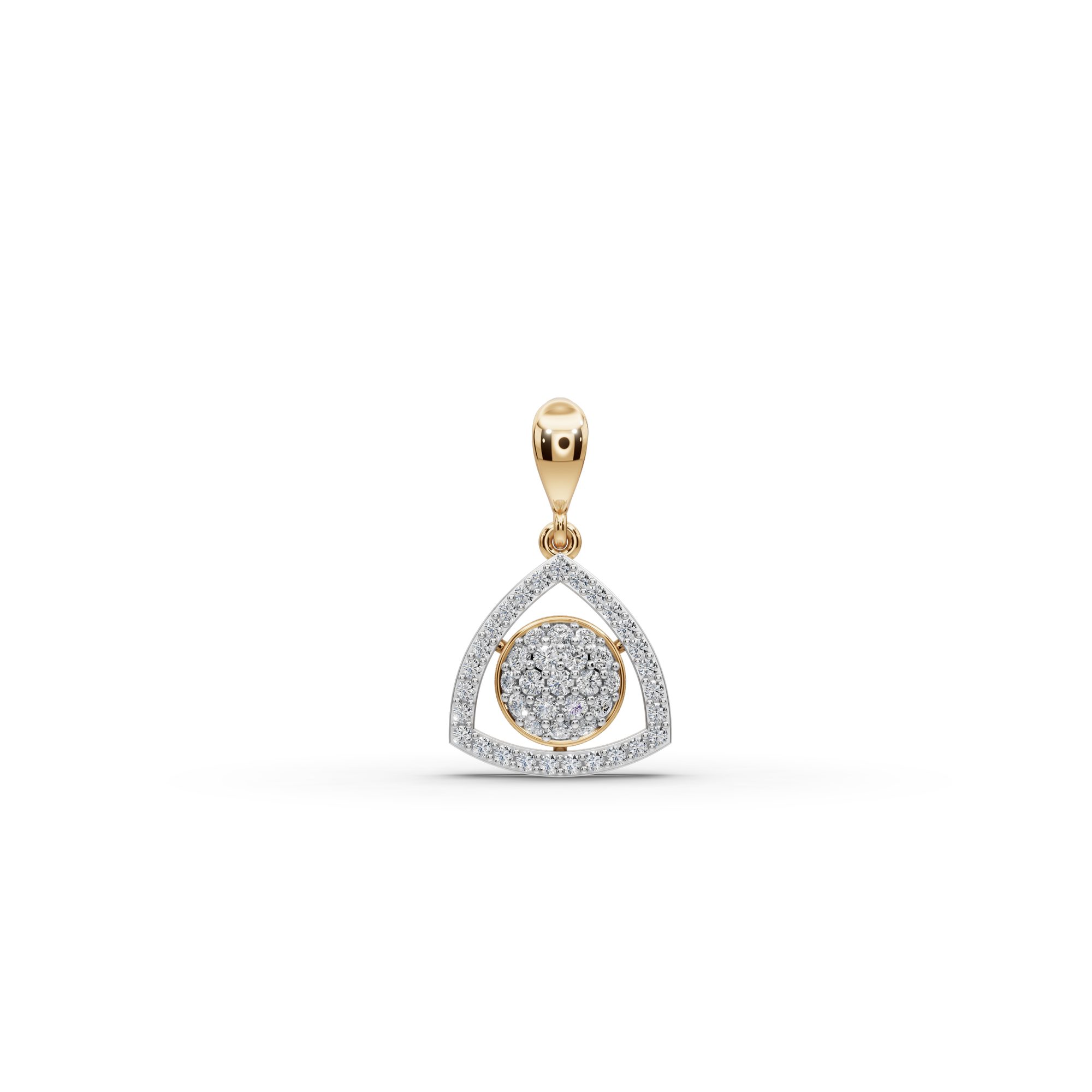 Midnight Bloom Round Lab-Grown Diamond Cluster Pendant in yellow gold, set with lab-grown diamonds