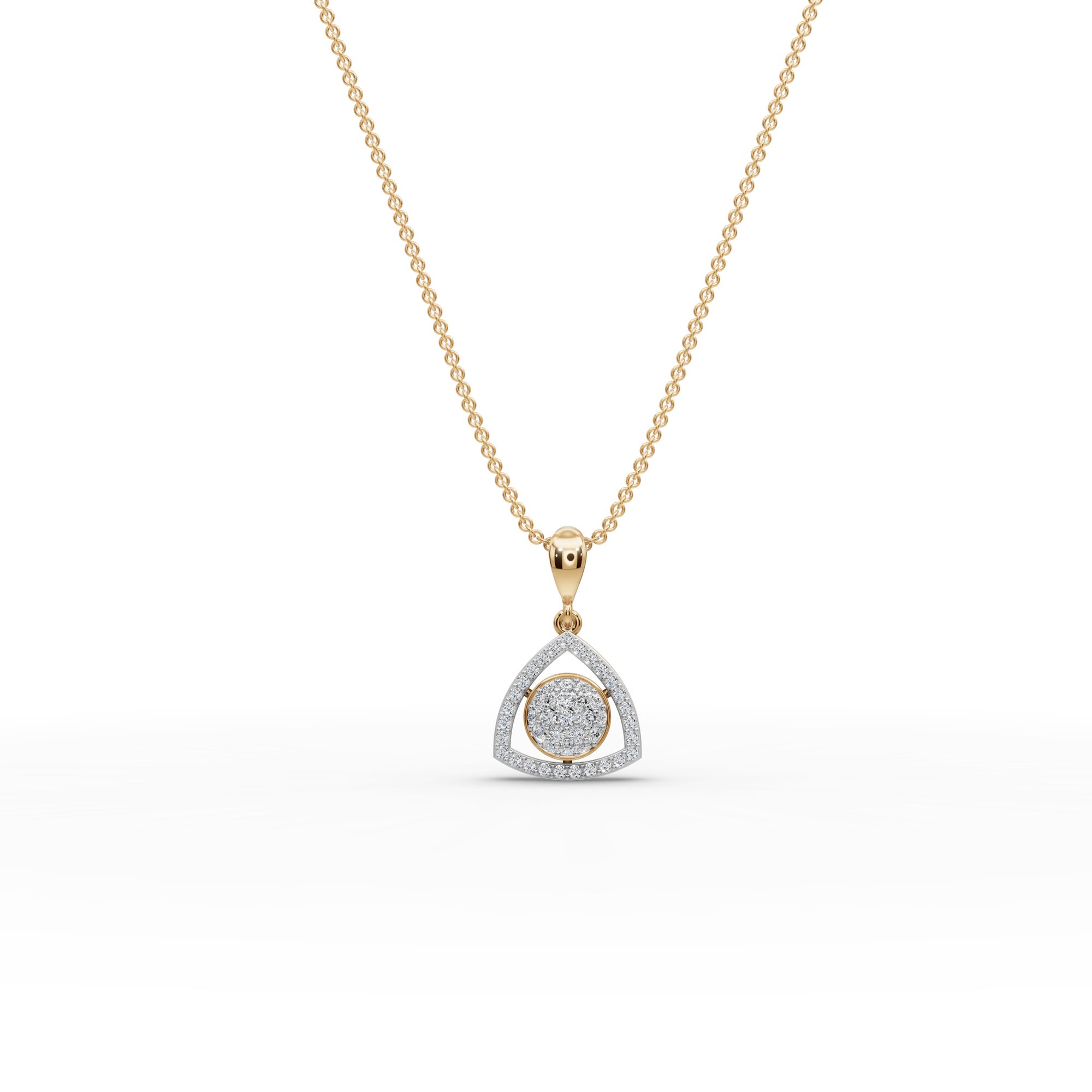 Midnight Bloom Round Lab-Grown Diamond Cluster Pendant in yellow gold