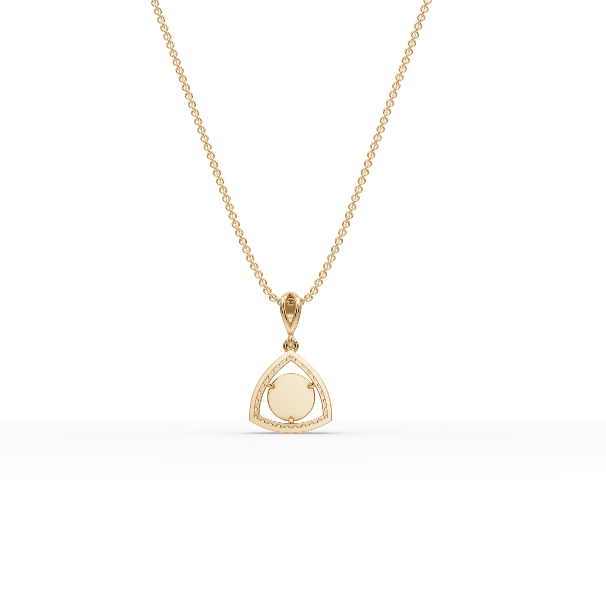 Midnight Bloom Round Lab-Grown Diamond Cluster Pendant in yellow gold