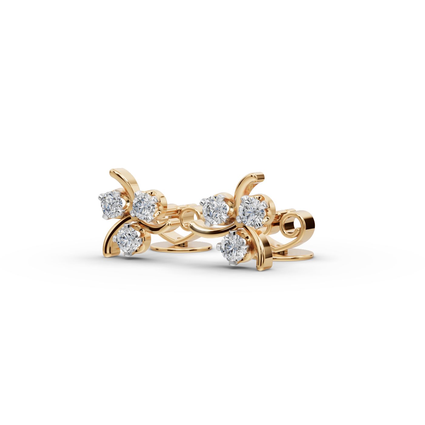 Opulent Dew Round Lab-Grown Diamond Studs Earring in yellow gold