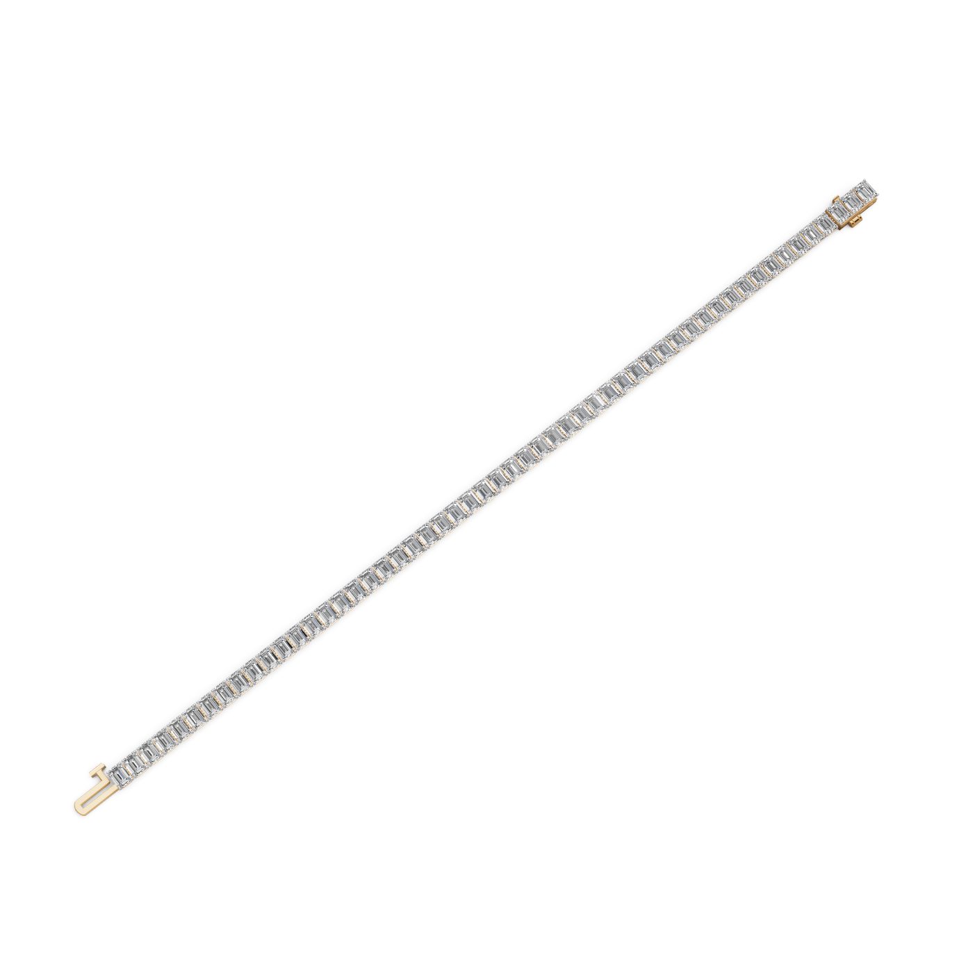 Golden Ember Emerald Lab-Grown Diamond Tennis Bracelet in yellow gold