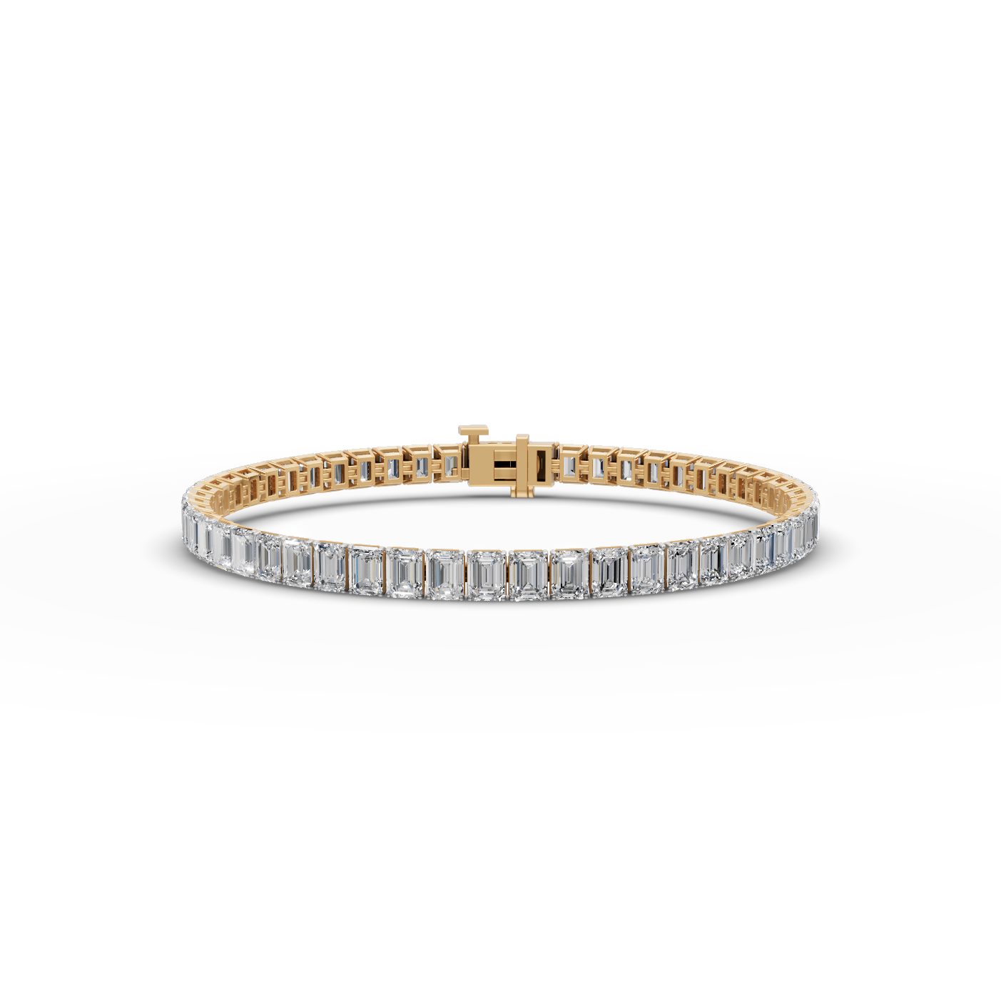 Golden Ember Emerald Lab-Grown Diamond Tennis Bracelet in yellow gold, set with lab-grown diamonds