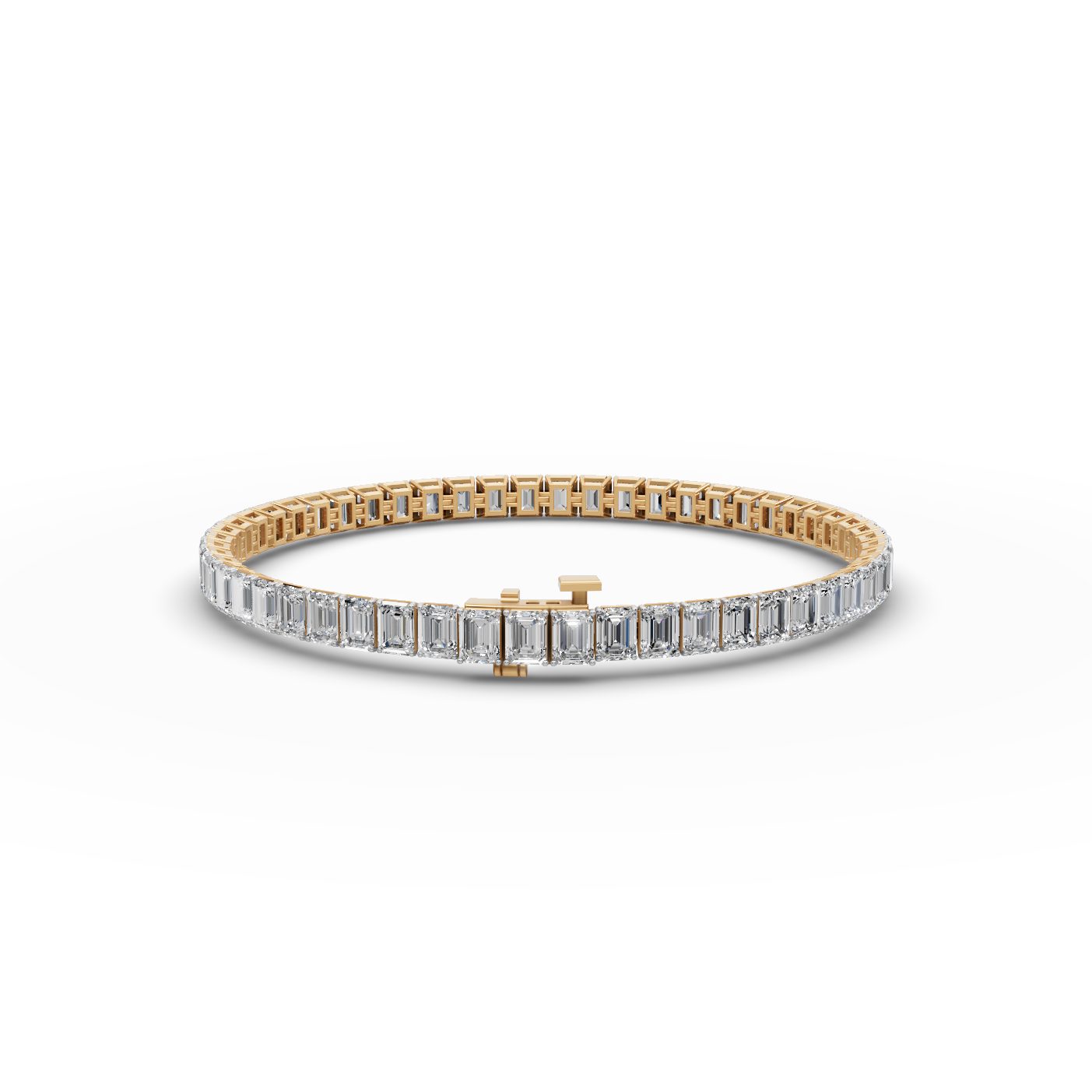 Golden Ember Emerald Lab-Grown Diamond Tennis Bracelet in yellow gold