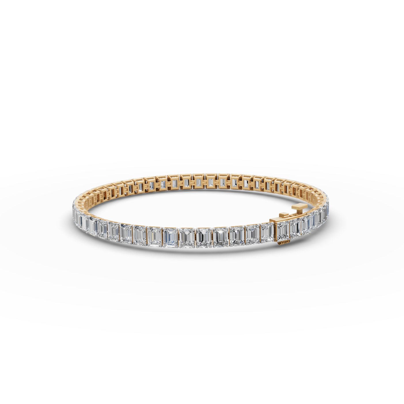 Golden Ember Emerald Lab-Grown Diamond Tennis Bracelet in yellow gold