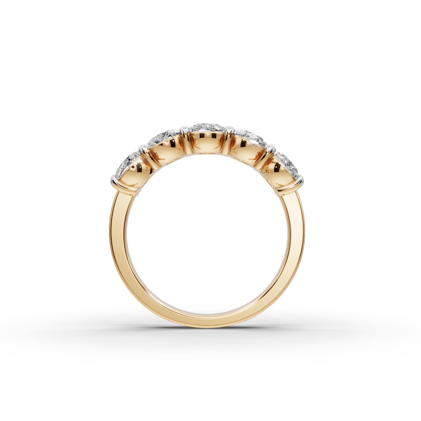 Eternal Cascade Oval Lab-Grown Diamond Five Stone Ring in yellow gold