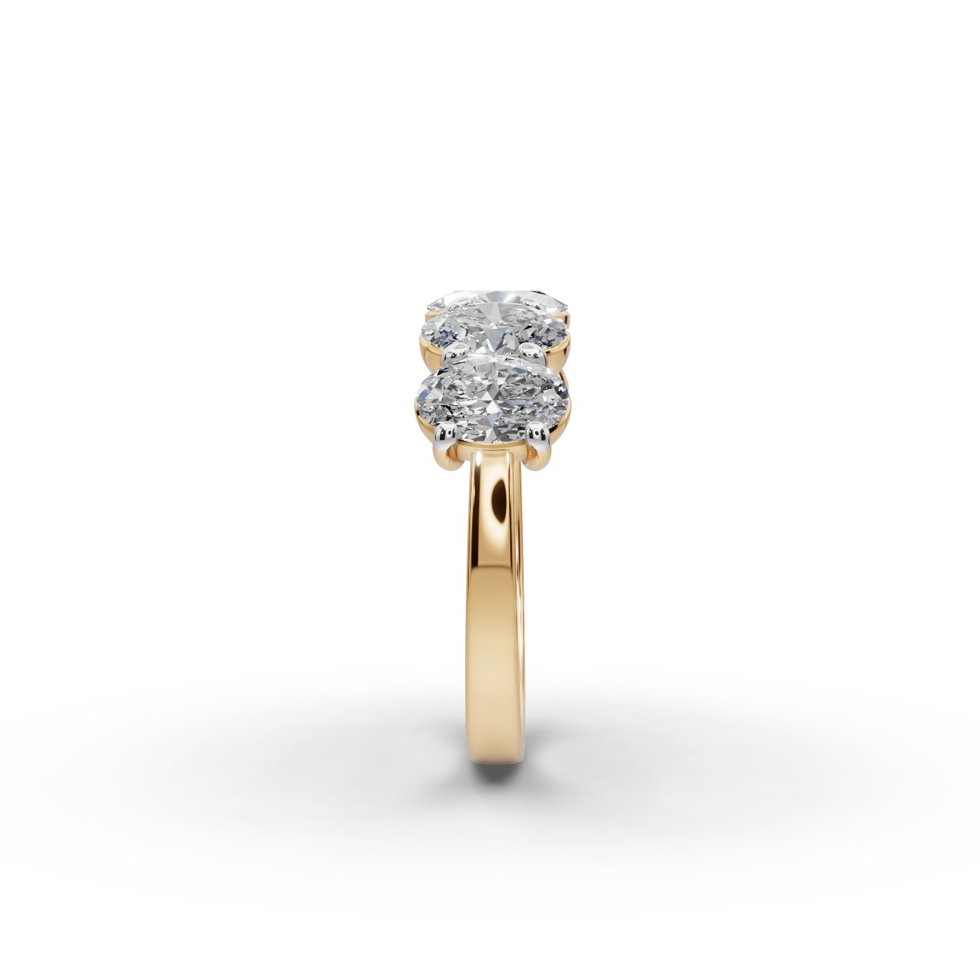 Eternal Cascade Oval Lab-Grown Diamond Five Stone Ring in yellow gold