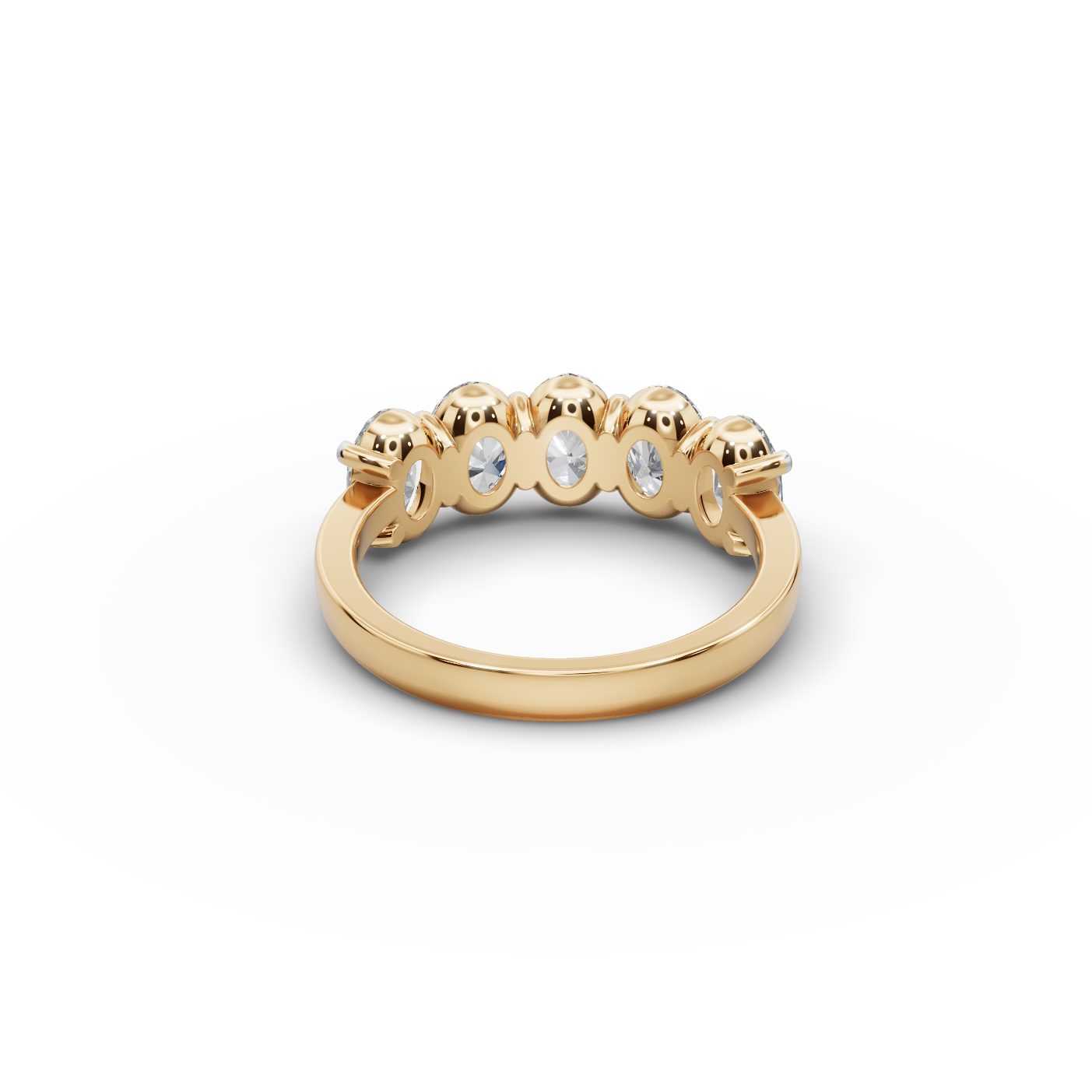 Eternal Cascade Oval Lab-Grown Diamond Five Stone Ring in yellow gold