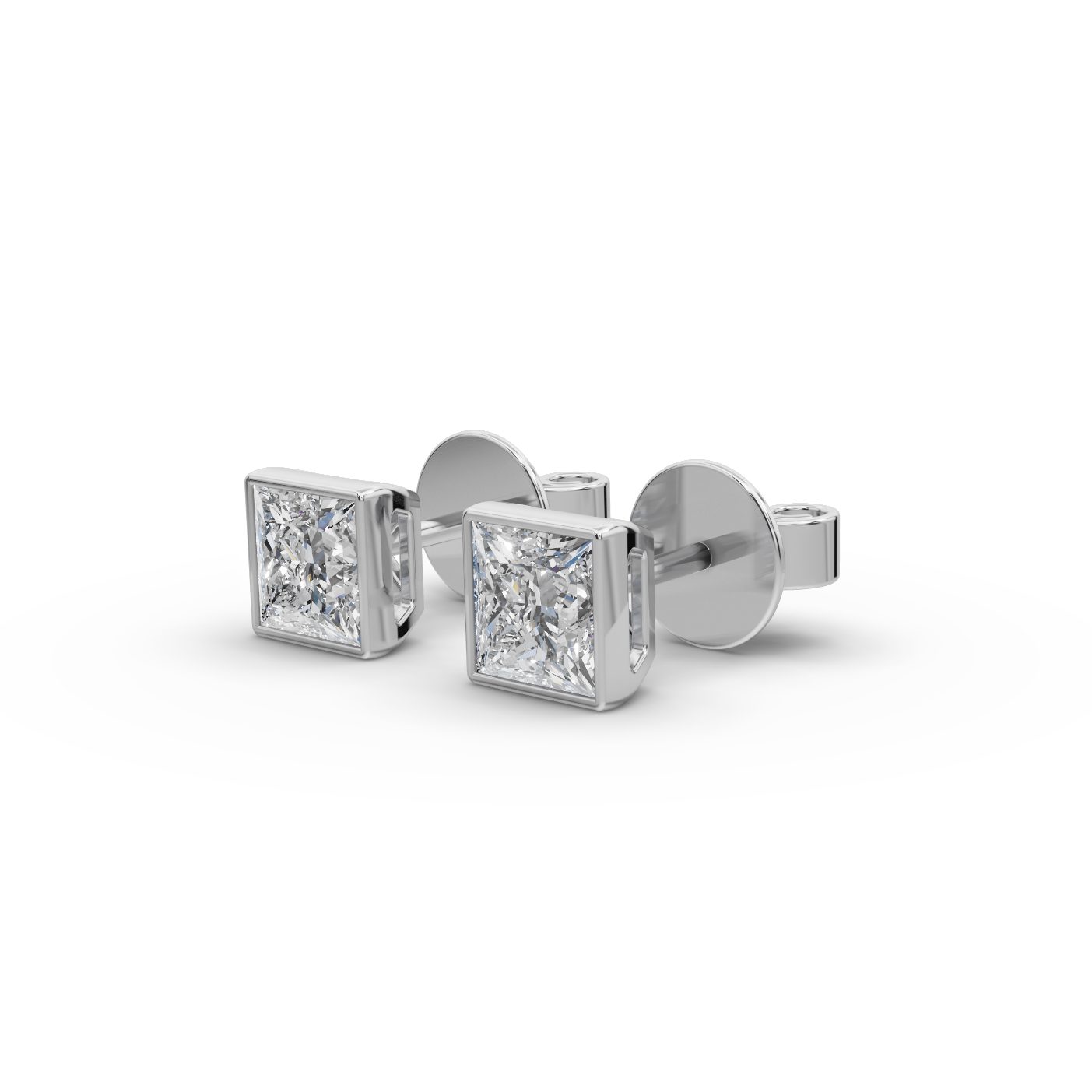 Royal Trail Princess Lab-Grown Diamond Studs Earring in white gold