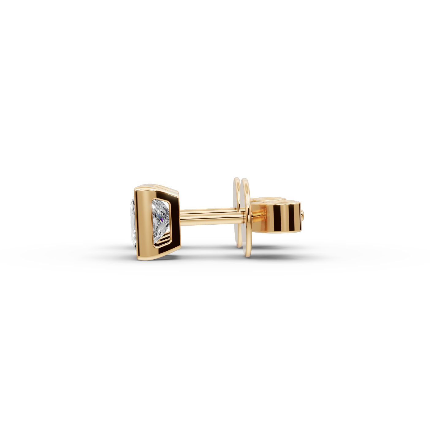 Royal Trail Princess Lab-Grown Diamond Studs Earring in yellow gold