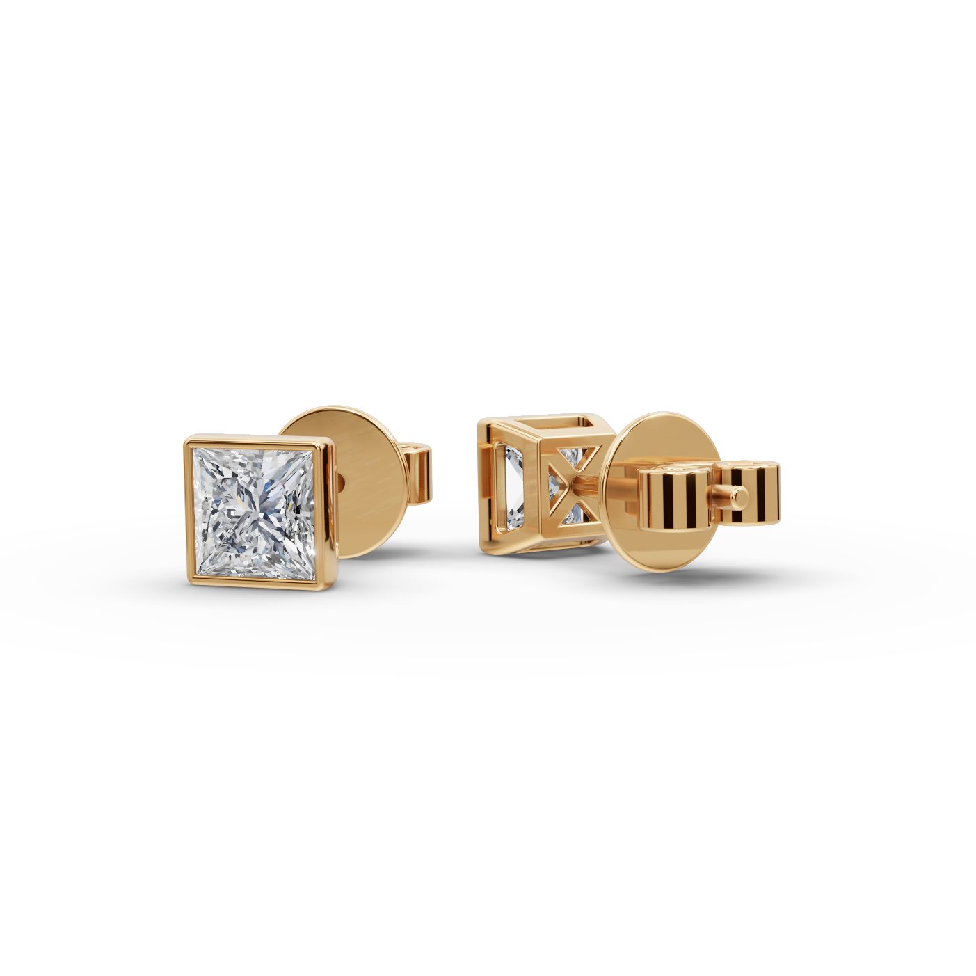Royal Trail Princess Lab-Grown Diamond Studs Earring in yellow gold