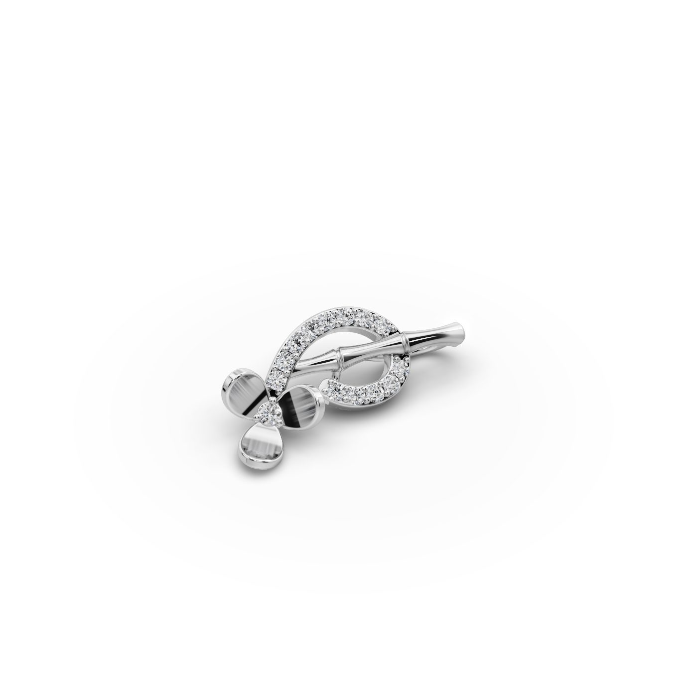Infinite Whisper Blossom Stem Lab-Grown Diamond Silver Pendant in silver
