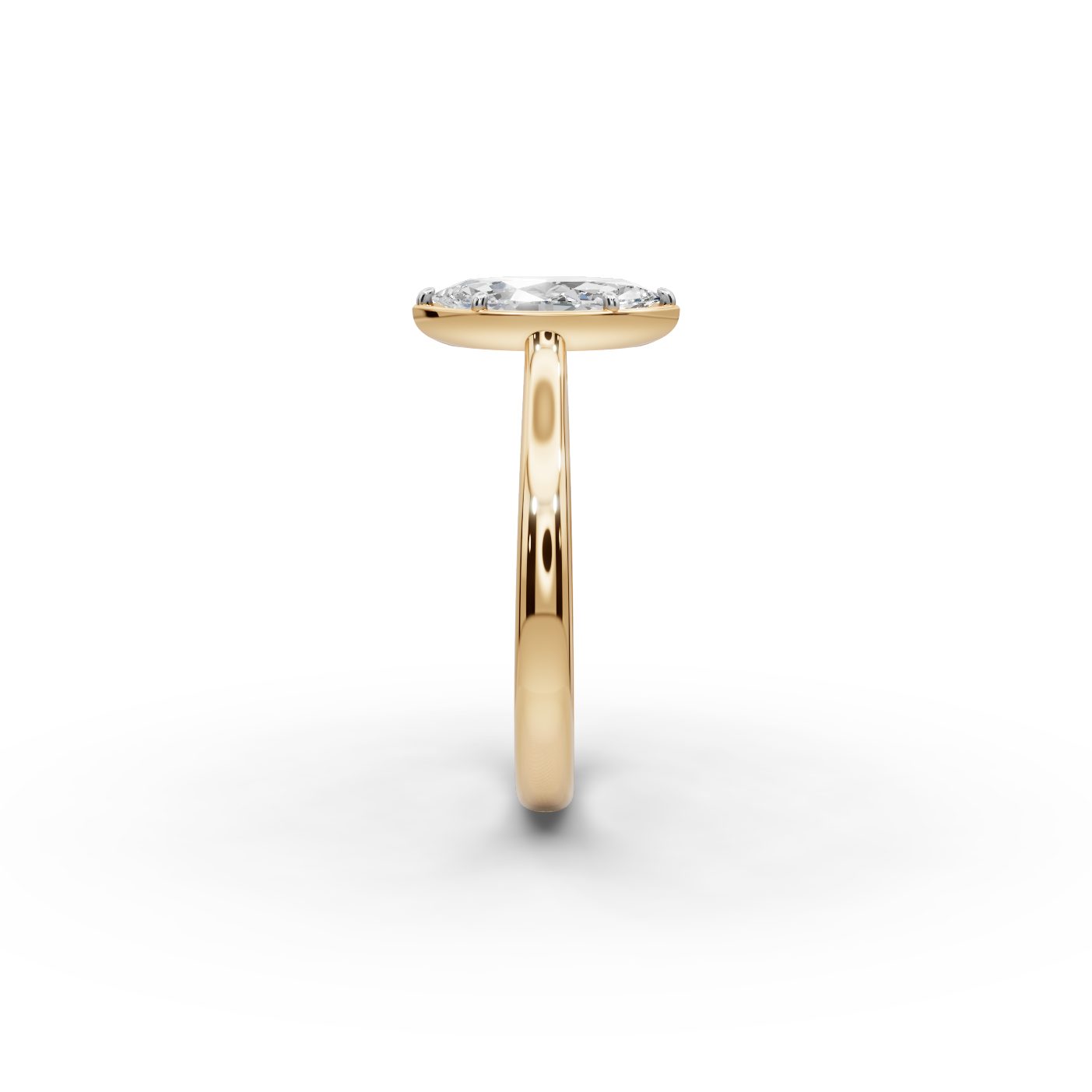Luminous Ember Marquise Lab-Grown Diamond Solitaire Ring in yellow gold