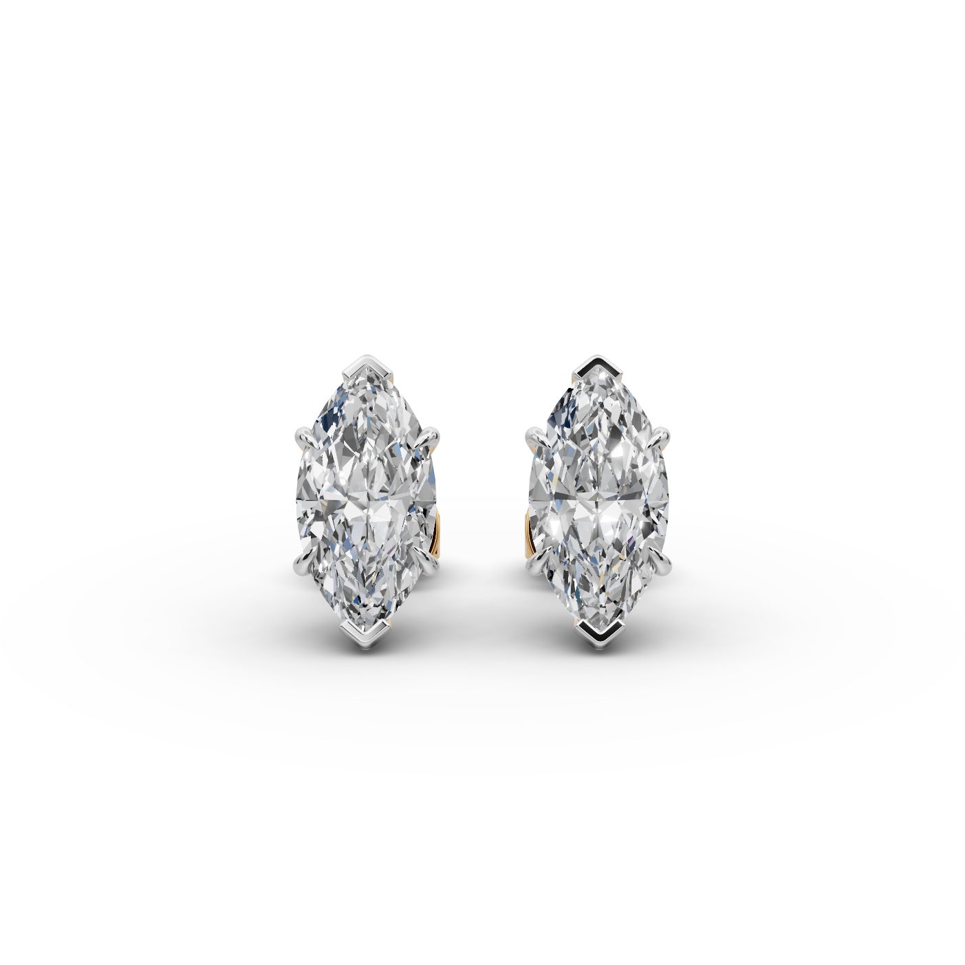 Brilliant Promise Marquise Lab-Grown Diamond Studs Earring in yellow gold