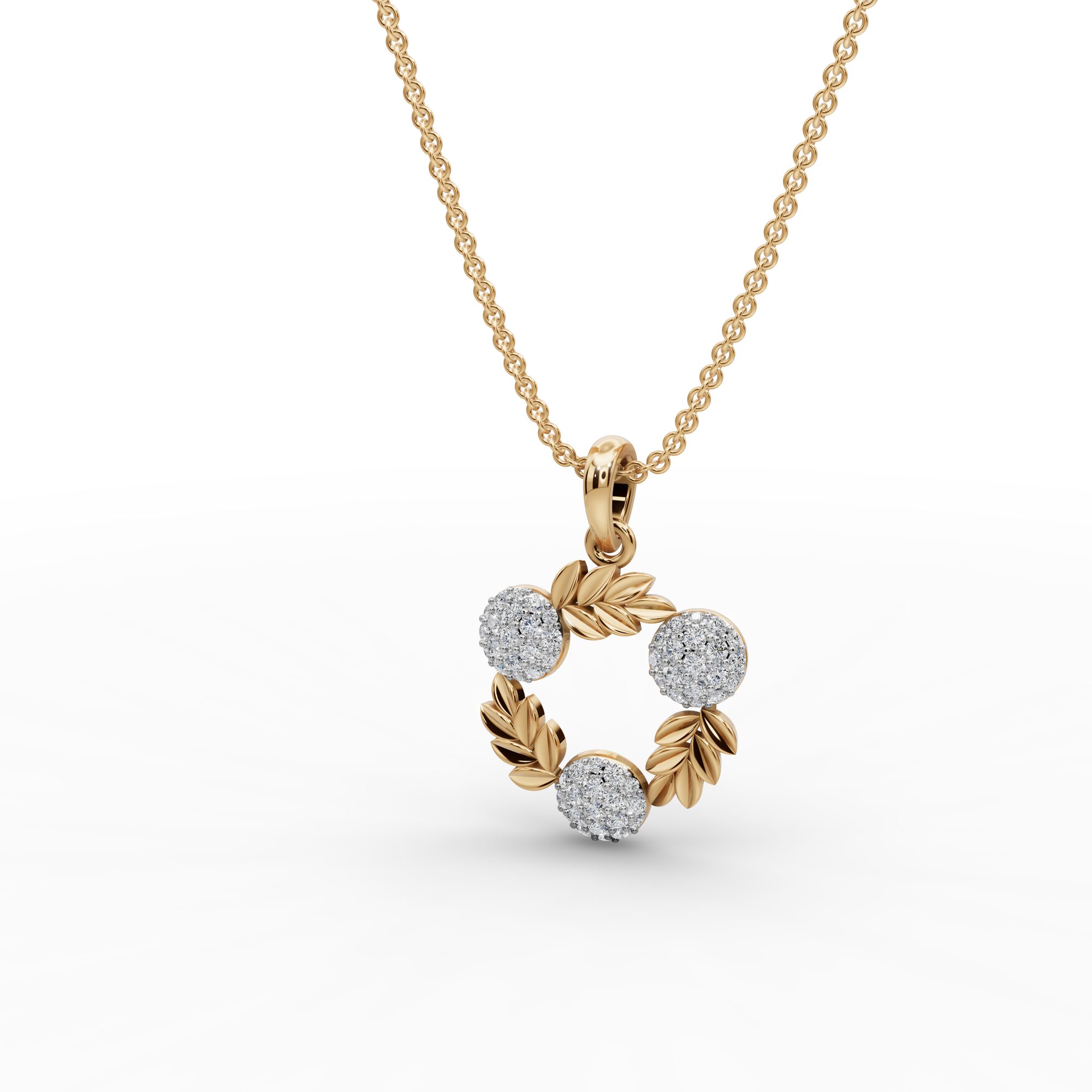 Eternal Reverie Round Lab-Grown Diamond Cluster Pendant in yellow gold