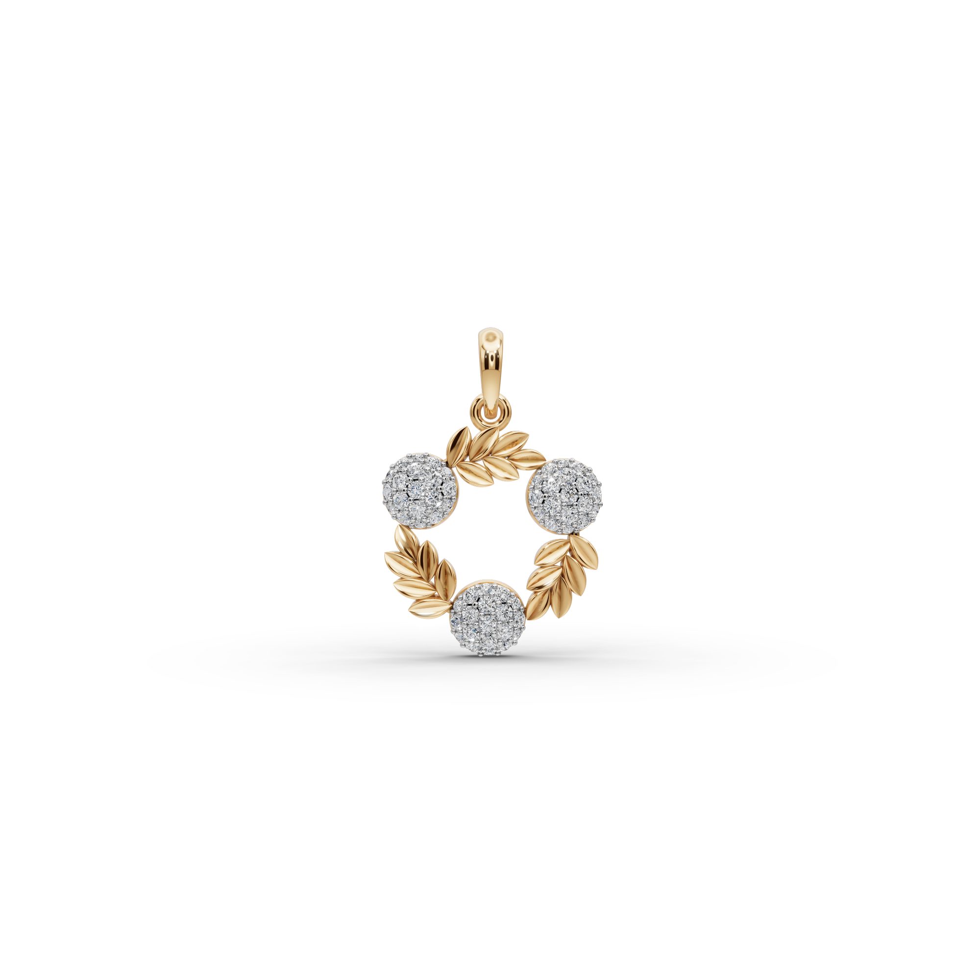Eternal Reverie Round Lab-Grown Diamond Cluster Pendant in yellow gold, set with lab-grown diamonds