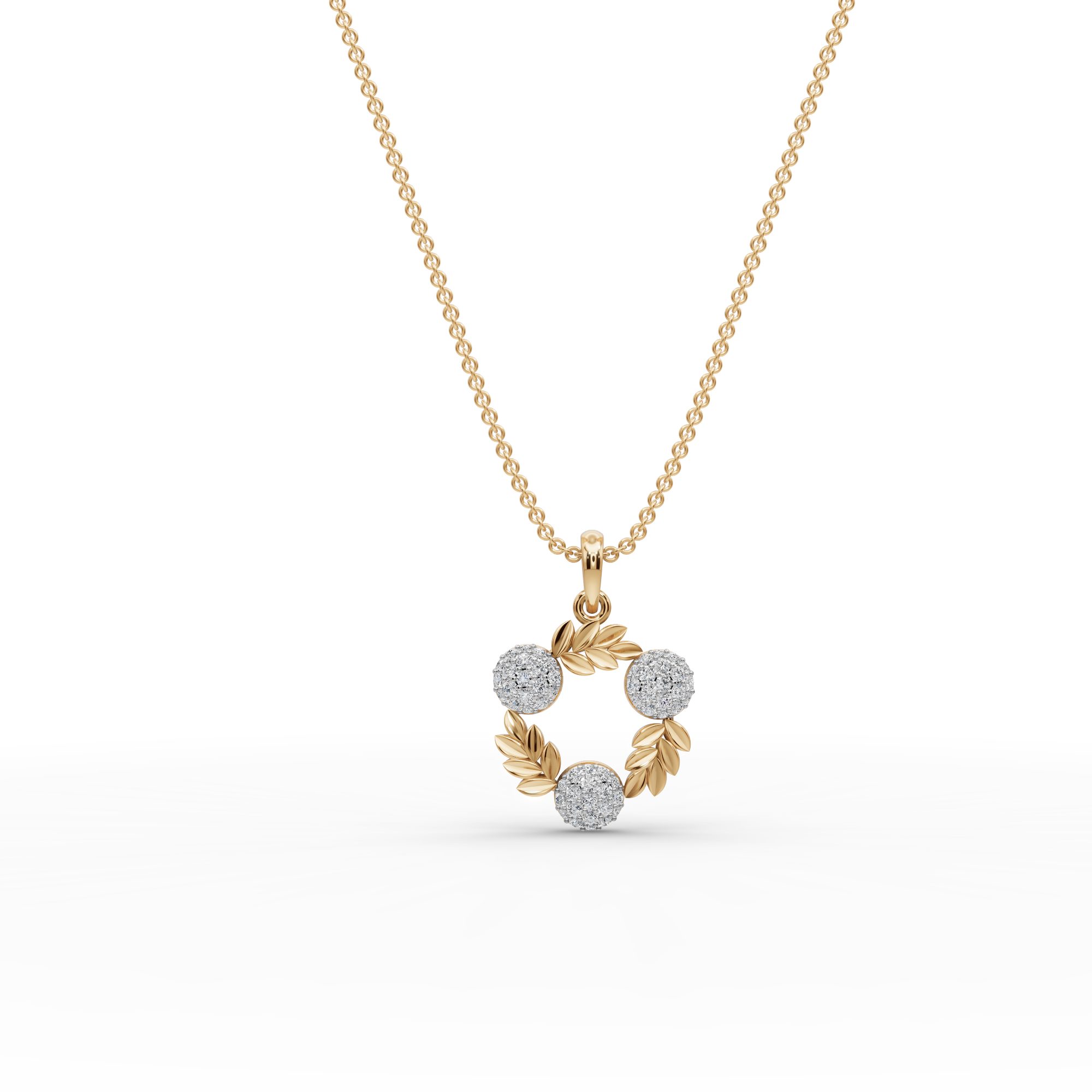 Eternal Reverie Round Lab-Grown Diamond Cluster Pendant in yellow gold