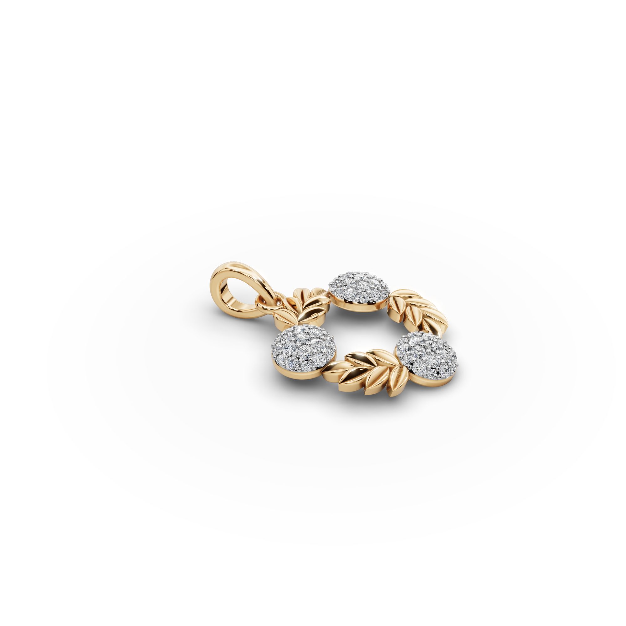 Eternal Reverie Round Lab-Grown Diamond Cluster Pendant in yellow gold