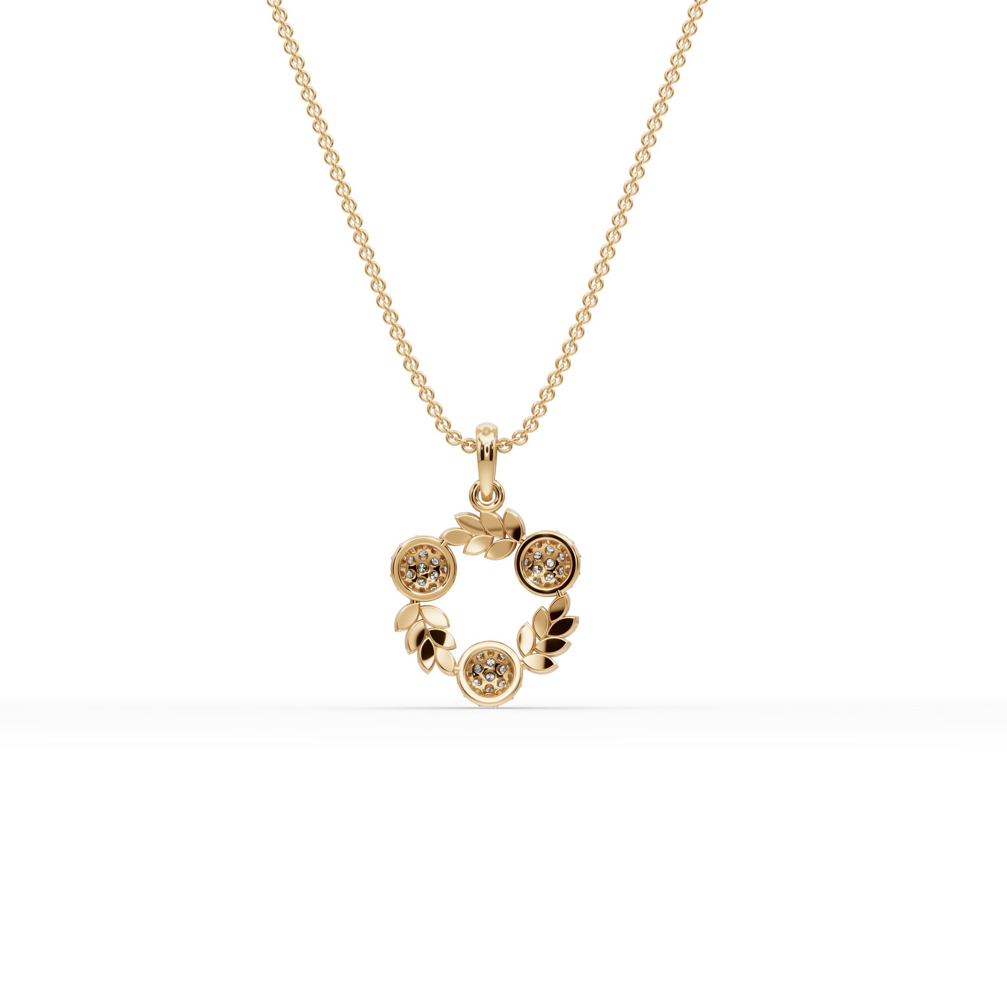 Eternal Reverie Round Lab-Grown Diamond Cluster Pendant in yellow gold