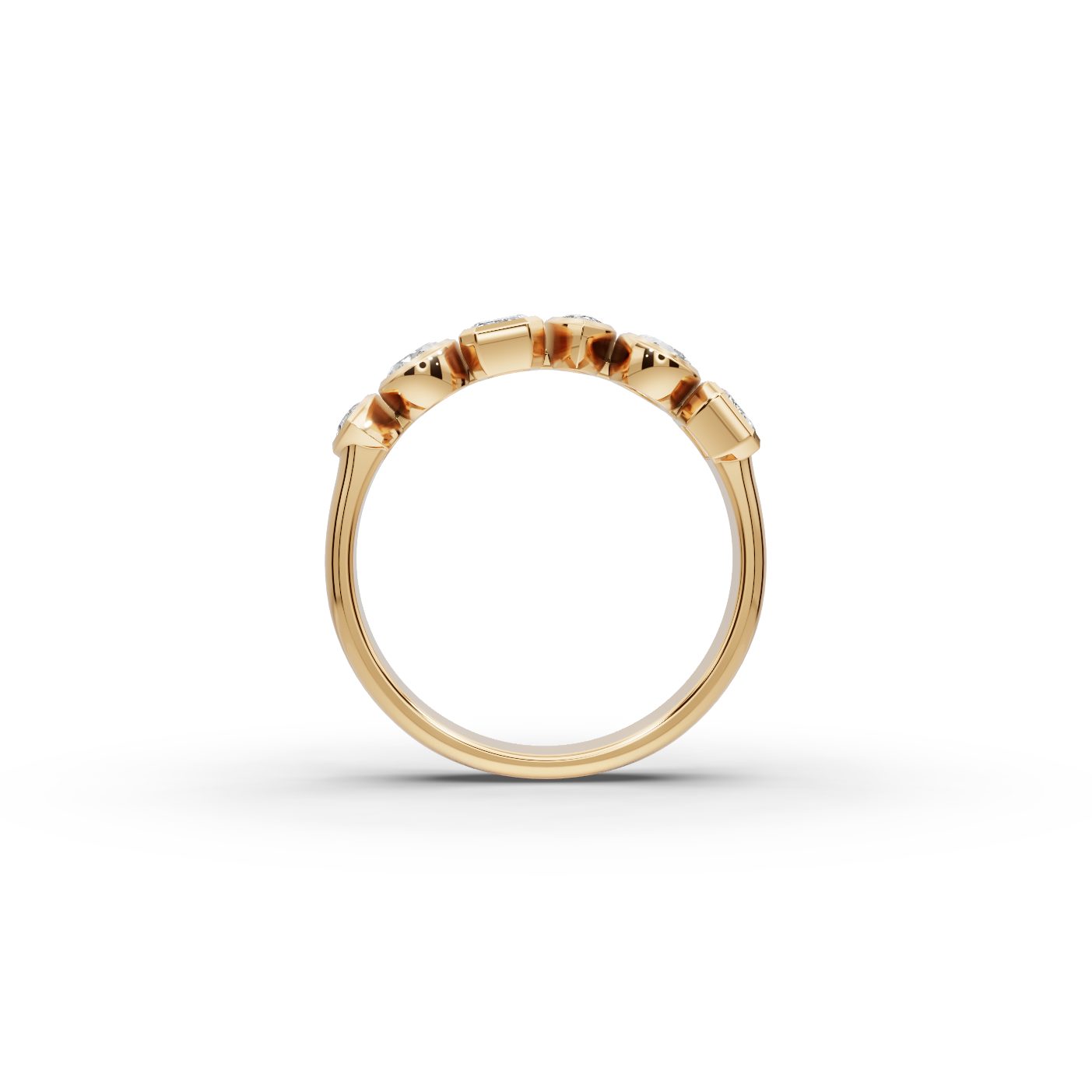 Endless Dew Emerald Lab-Grown Diamond Bands Ring in yellow gold