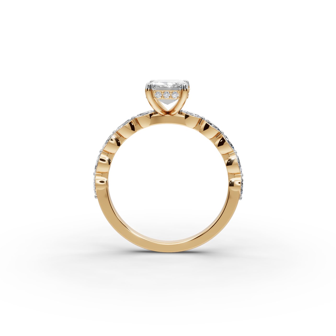Everlasting Signature Emerald Lab-Grown Diamond Solitaire Ring in yellow gold