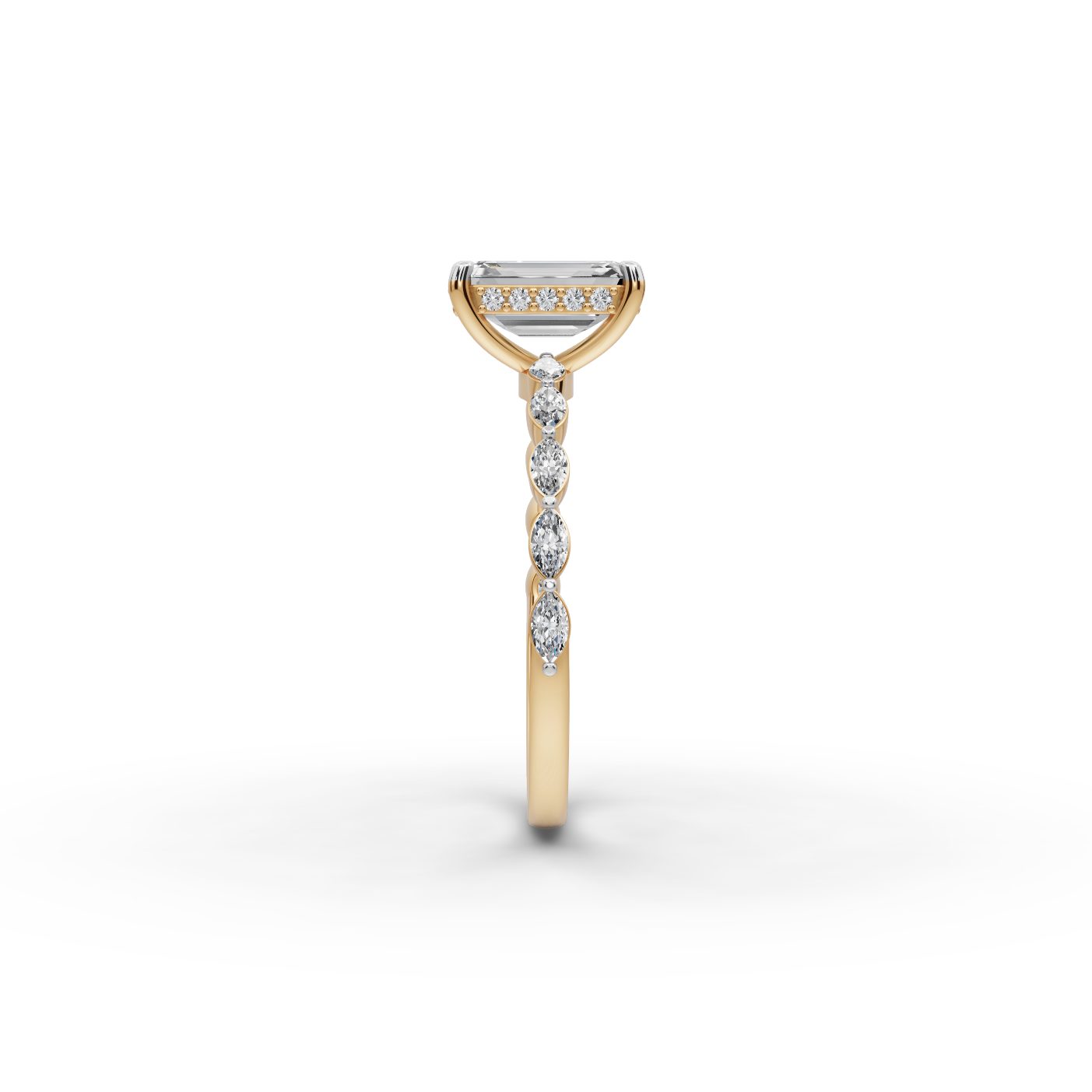 Everlasting Signature Emerald Lab-Grown Diamond Solitaire Ring in yellow gold