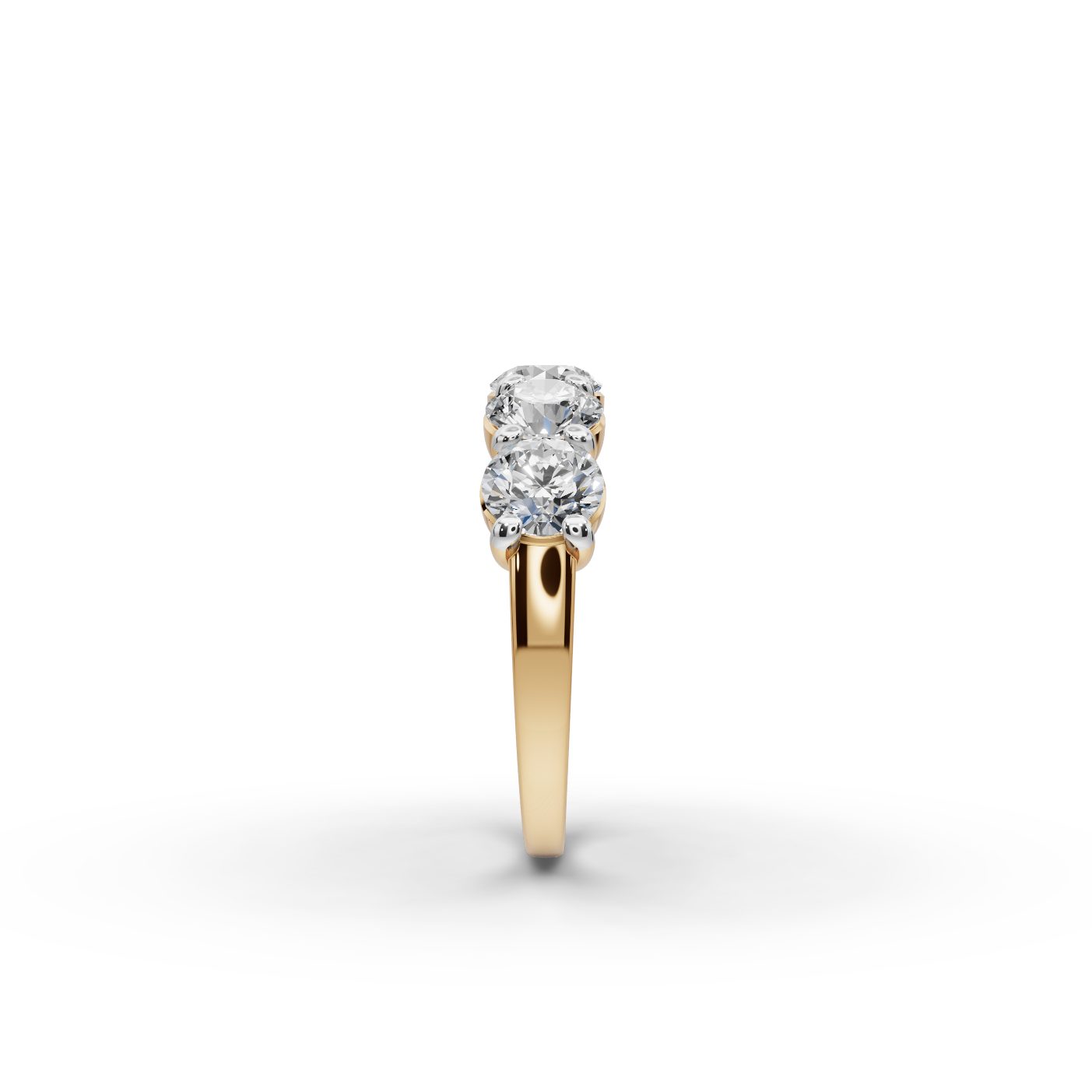 Golden Dew Round Lab-Grown Diamond Five Stone Ring in yellow gold