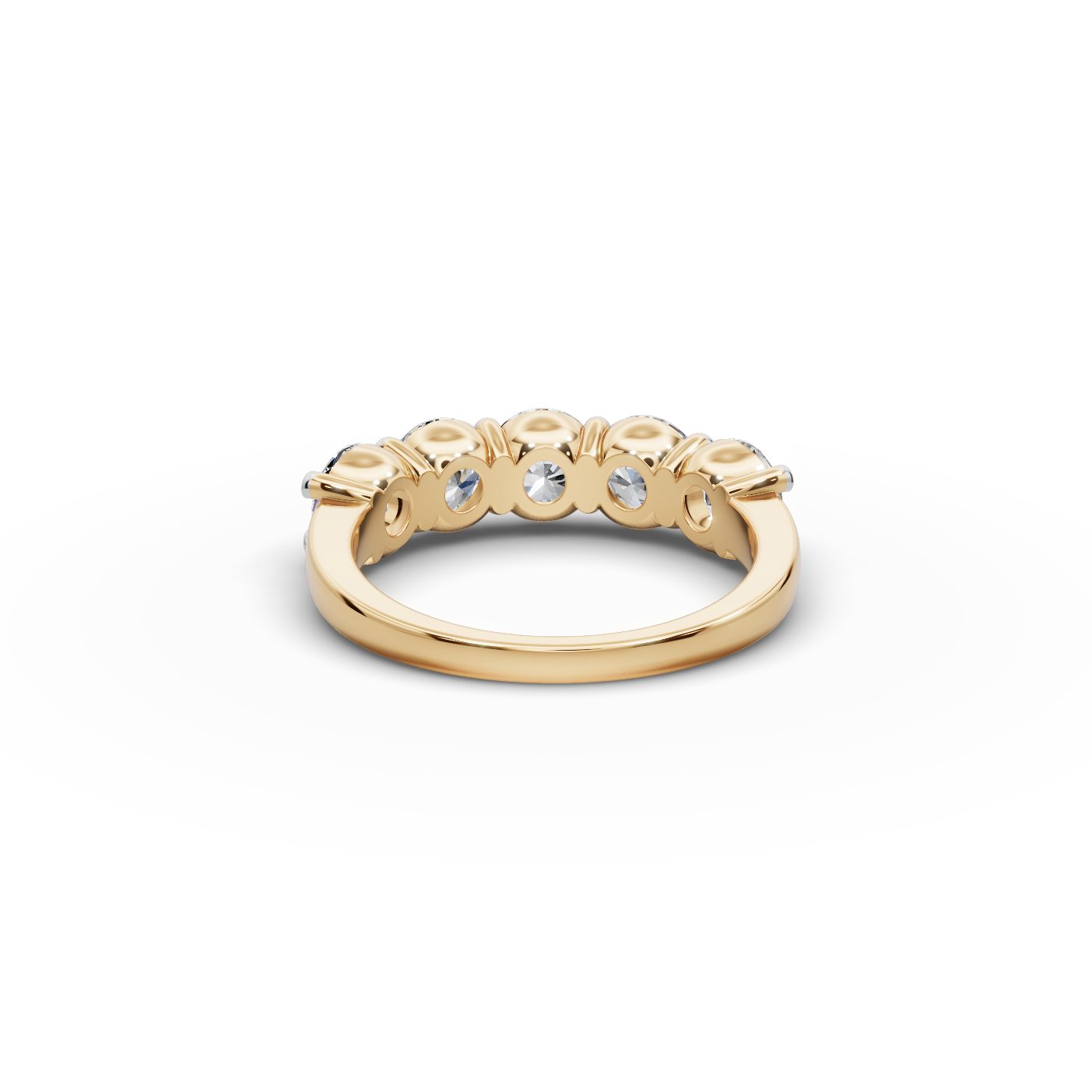 Golden Dew Round Lab-Grown Diamond Five Stone Ring in yellow gold