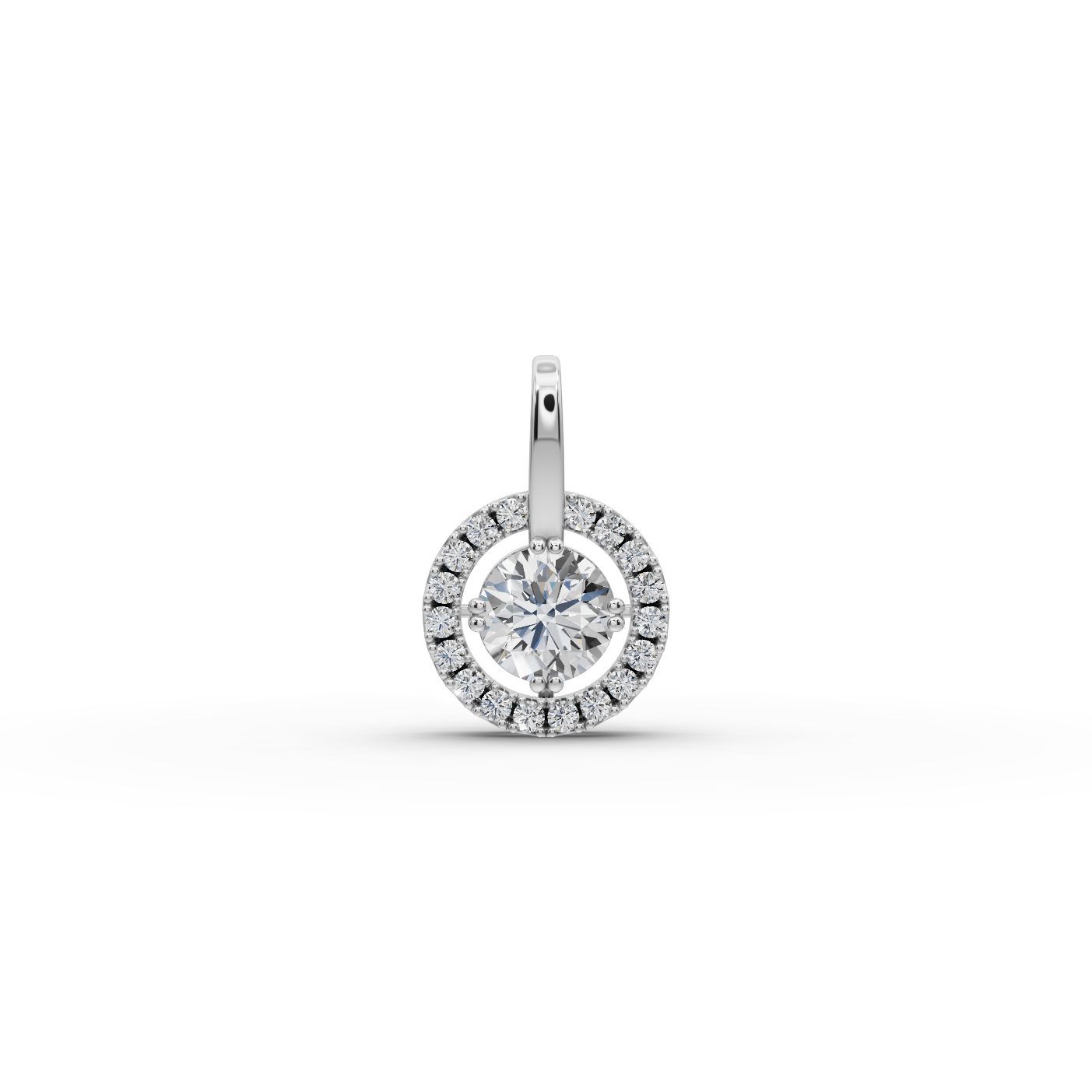 Everlasting Trail Round Lab-Grown Diamond Halo Pendant in white gold