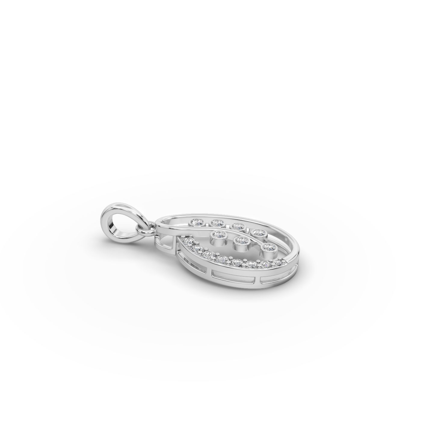 Celestial Cascade Berry Vine Lab-Grown Diamond Silver Pendant in silver