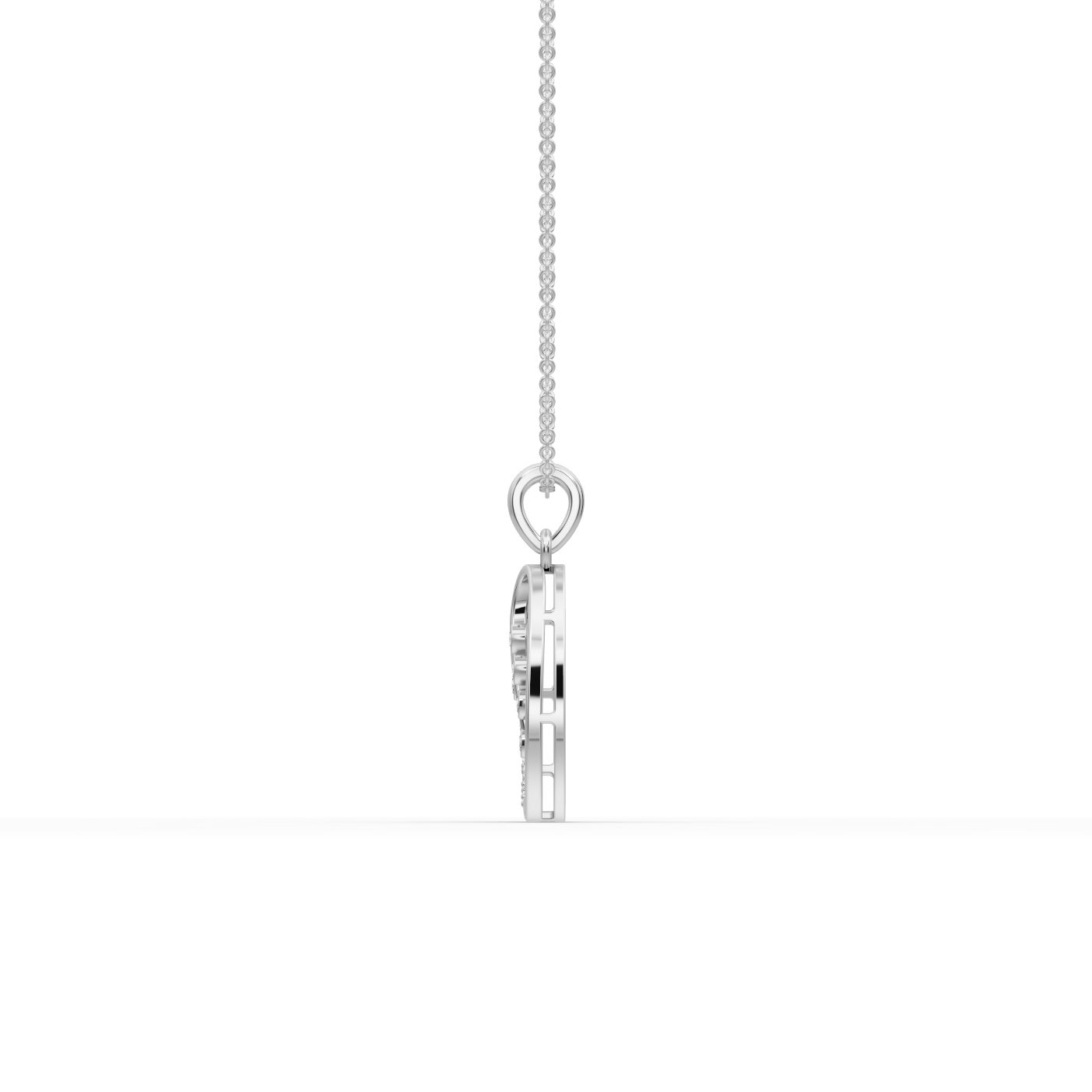 Celestial Cascade Berry Vine Lab-Grown Diamond Silver Pendant in silver