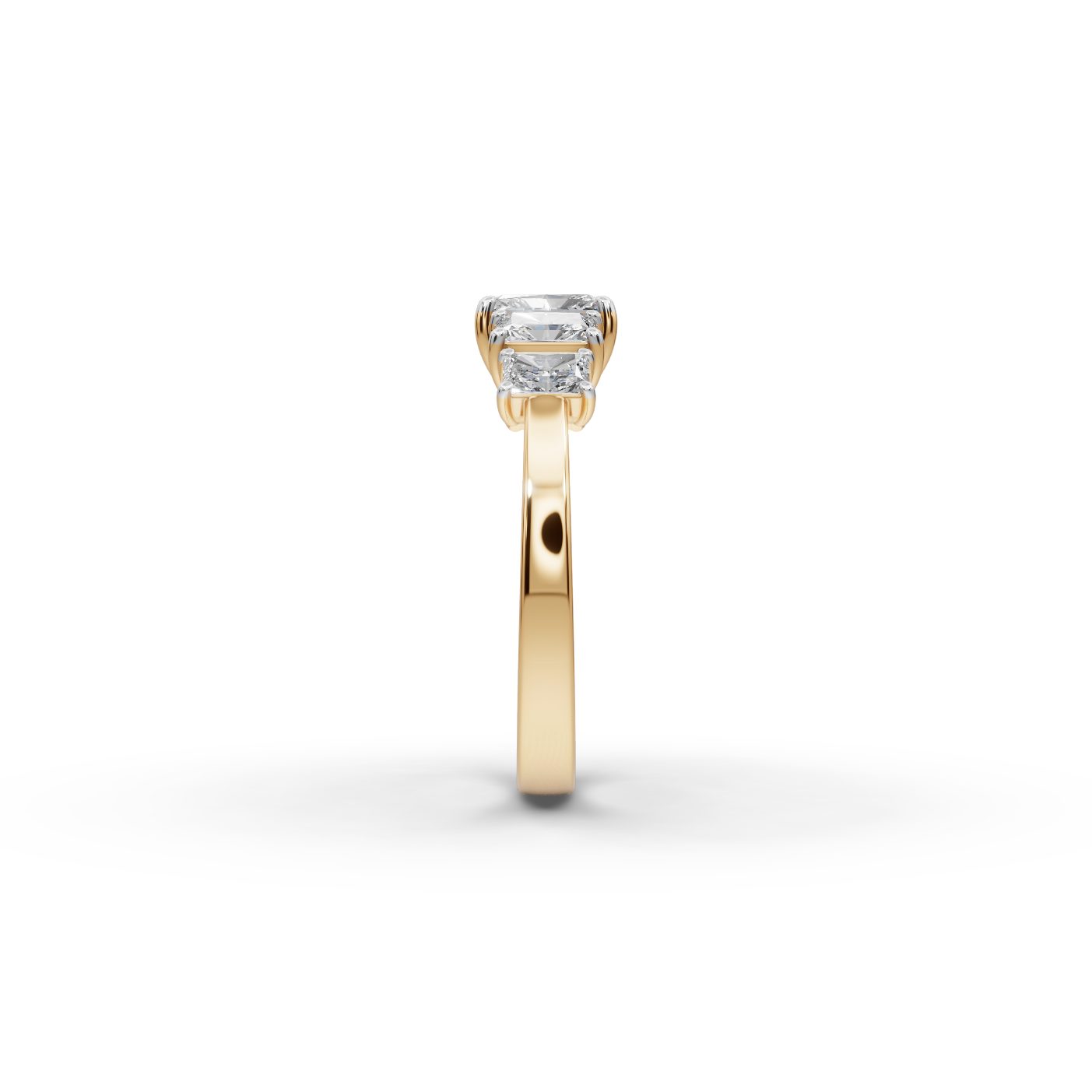 Morning Dew Radiant Lab-Grown Diamond Five Stone Ring in yellow gold