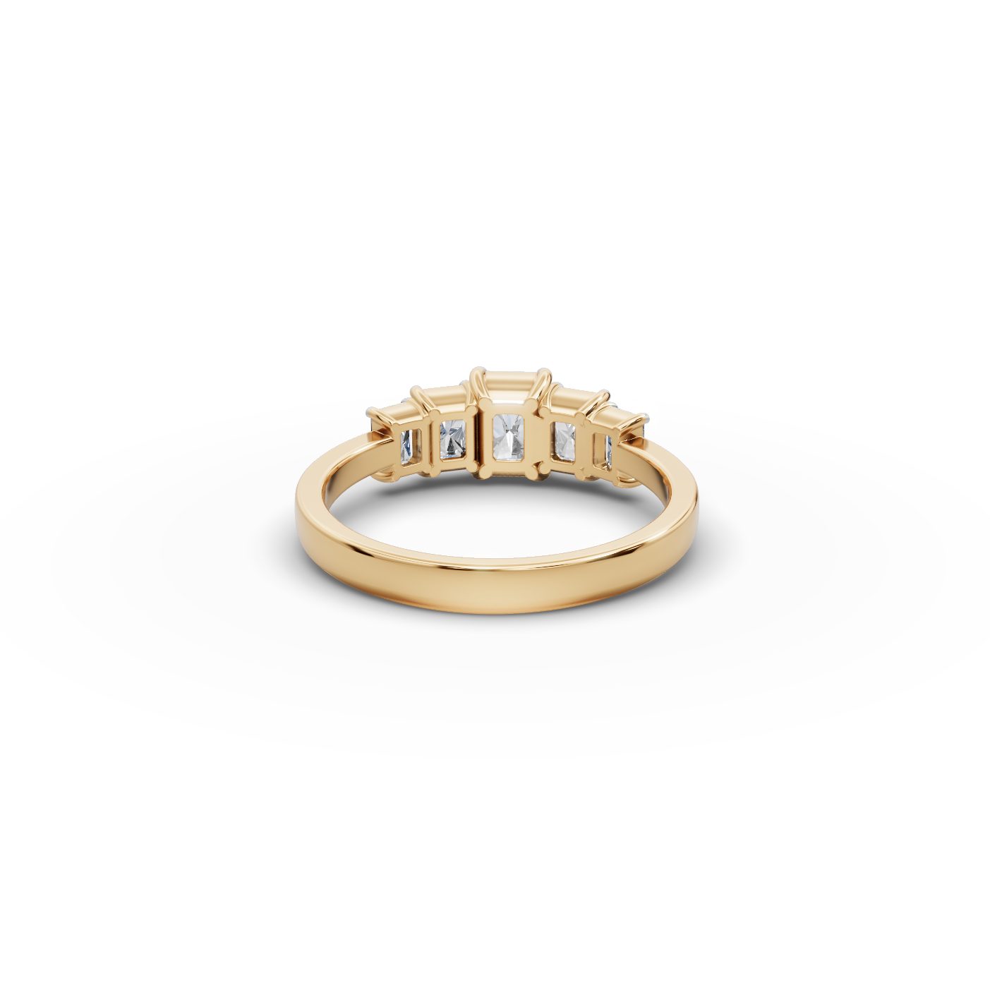 Morning Dew Radiant Lab-Grown Diamond Five Stone Ring in yellow gold
