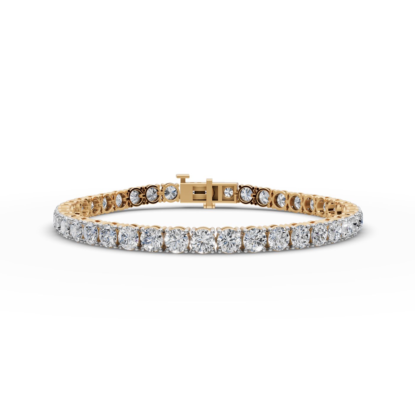 Luminous Muse Round Lab-Grown Diamond Tennis Bracelet in yellow gold, set with lab-grown diamonds
