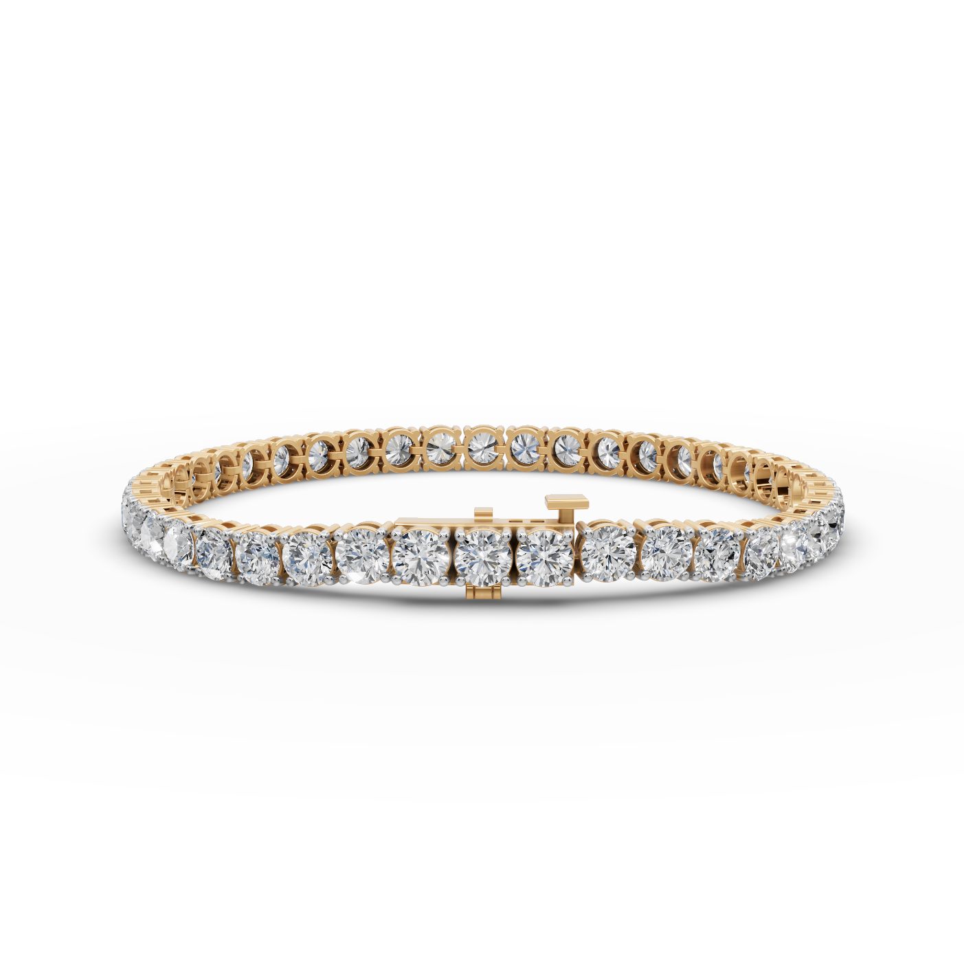 Luminous Muse Round Lab-Grown Diamond Tennis Bracelet in yellow gold
