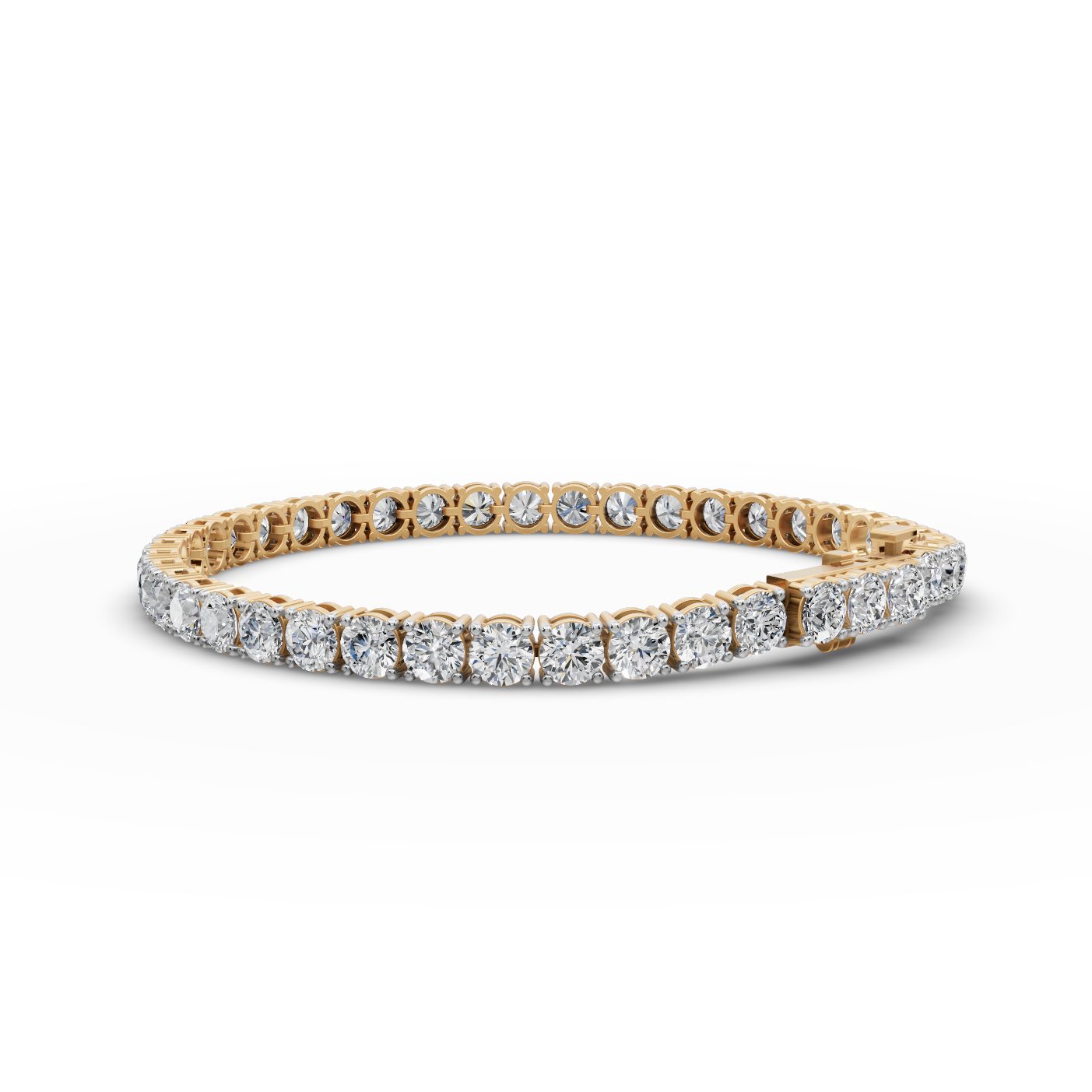 Luminous Muse Round Lab-Grown Diamond Tennis Bracelet in yellow gold