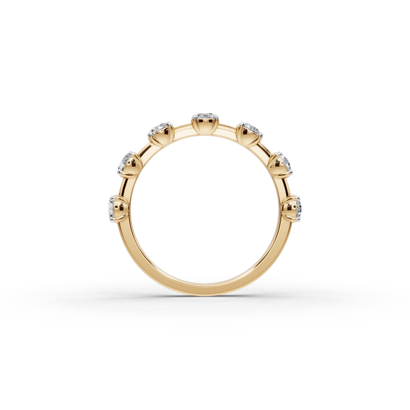 Elegant Ember Round Lab-Grown Diamond Bands Ring in yellow gold