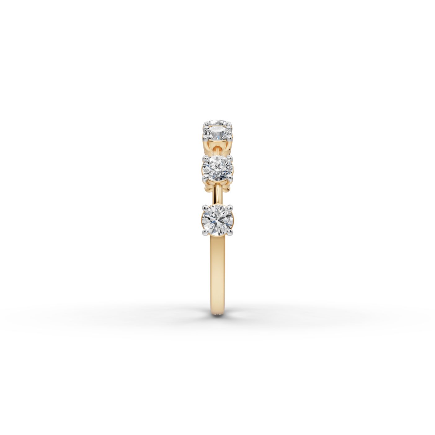 Elegant Ember Round Lab-Grown Diamond Bands Ring in yellow gold