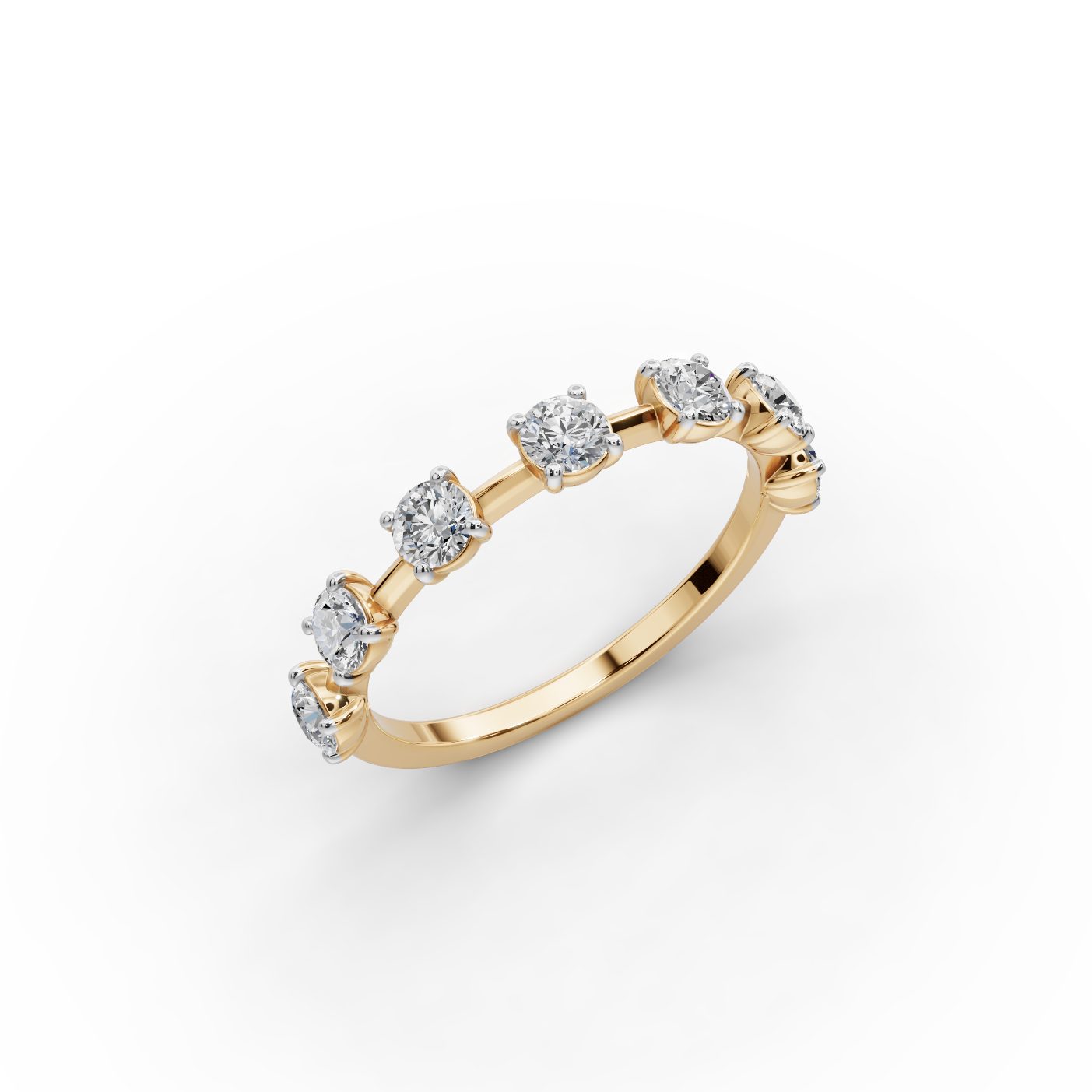 Elegant Ember Round Lab-Grown Diamond Bands Ring in yellow gold