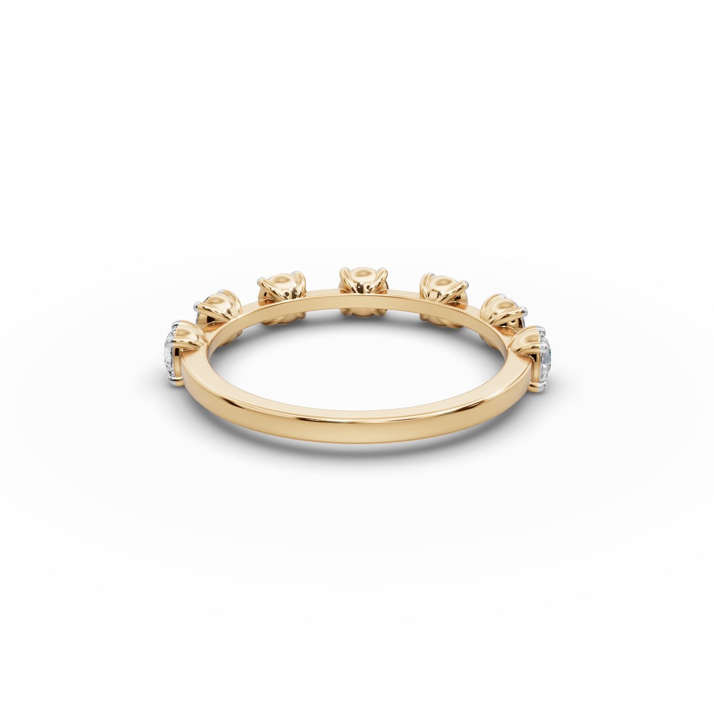 Elegant Ember Round Lab-Grown Diamond Bands Ring in yellow gold
