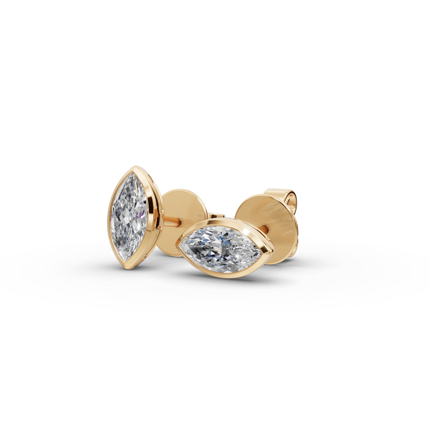 Regal Grace Marquise Lab-Grown Diamond Studs Earring in yellow gold, set with lab-grown diamonds