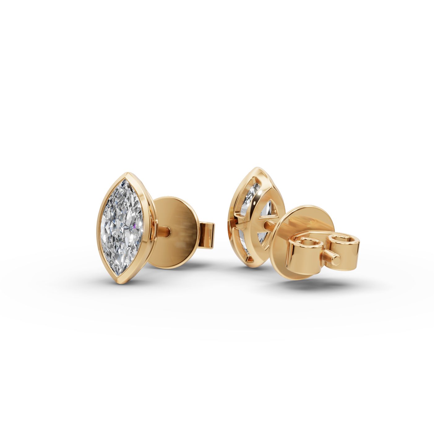 Regal Grace Marquise Lab-Grown Diamond Studs Earring in yellow gold