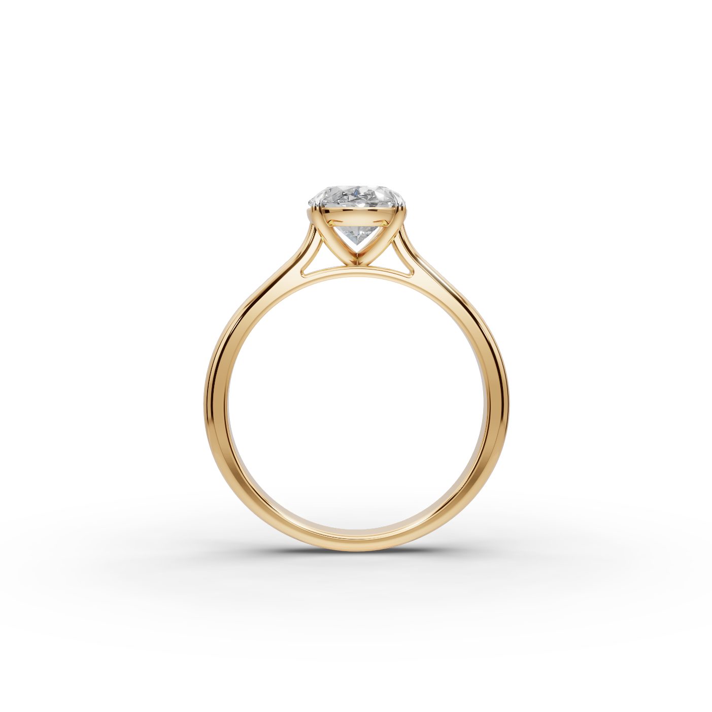 Majestic Ember Oval Lab-Grown Diamond Solitaire Ring in yellow gold
