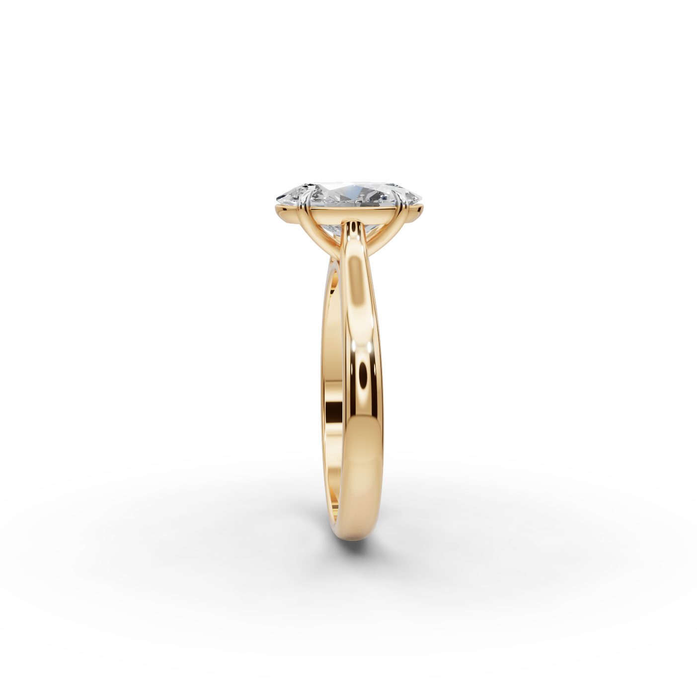 Majestic Ember Oval Lab-Grown Diamond Solitaire Ring in yellow gold