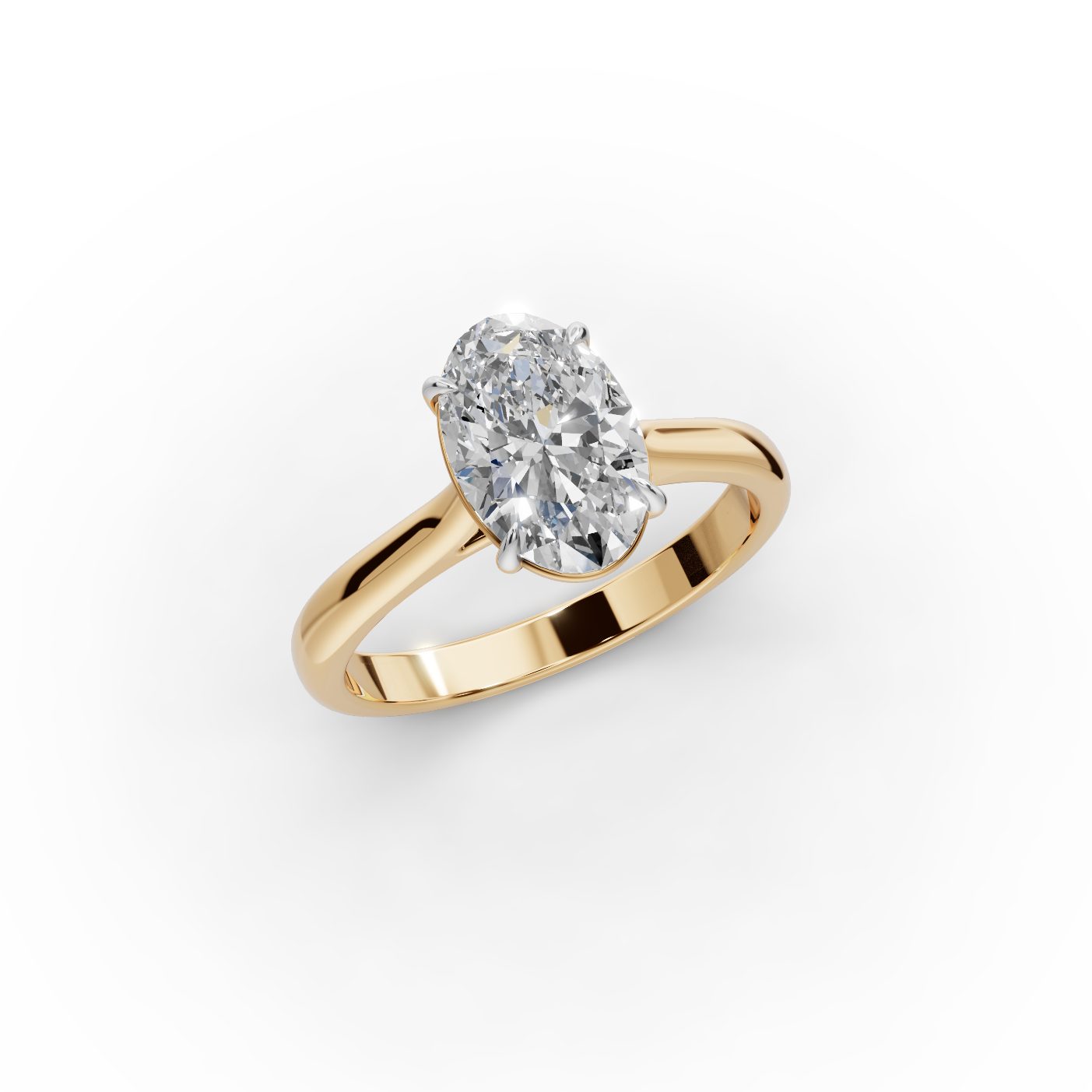 Majestic Ember Oval Lab-Grown Diamond Solitaire Ring in yellow gold