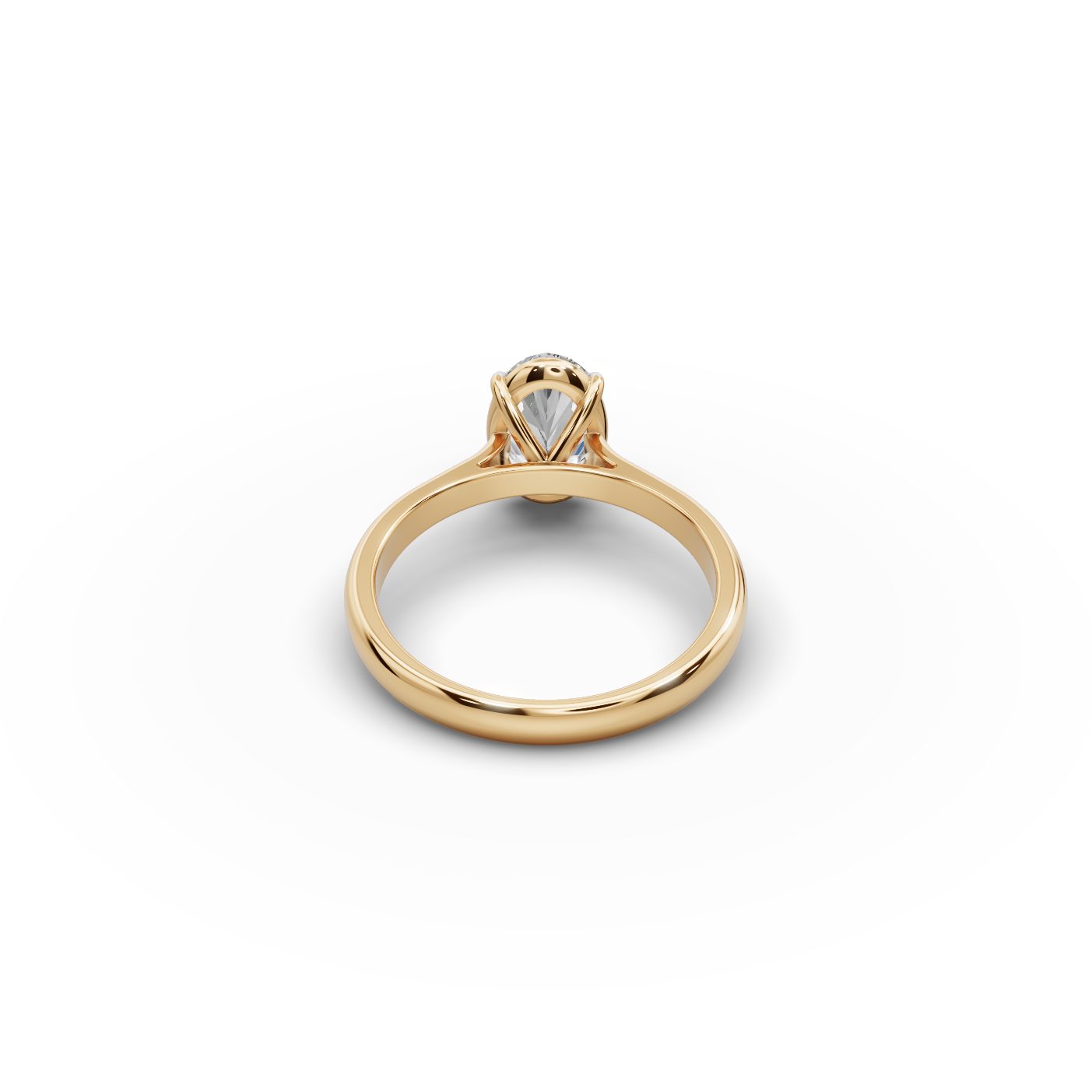 Majestic Ember Oval Lab-Grown Diamond Solitaire Ring in yellow gold