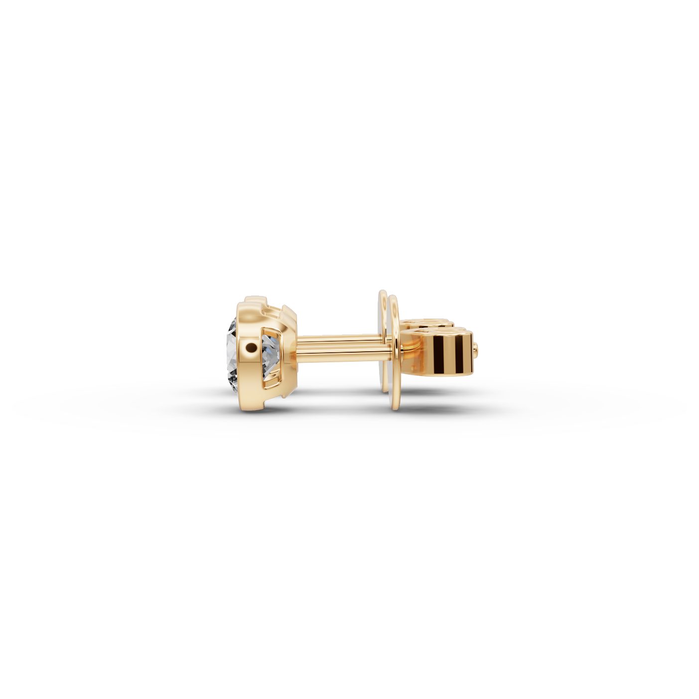 Opulent Sparkle Round Lab-Grown Diamond Studs Earring in yellow gold