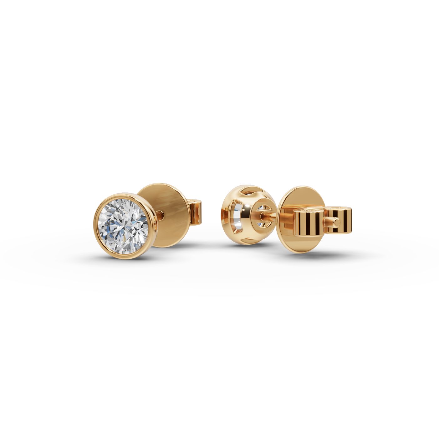 Opulent Sparkle Round Lab-Grown Diamond Studs Earring in yellow gold