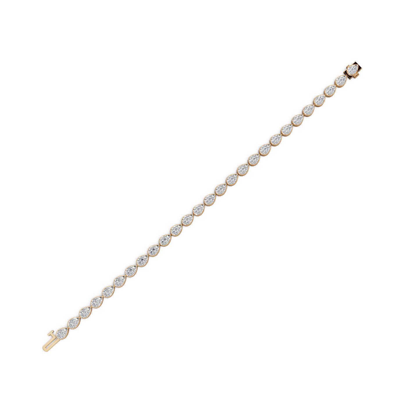 Timeless Muse Pear Lab-Grown Diamond Tennis Bracelet in yellow gold