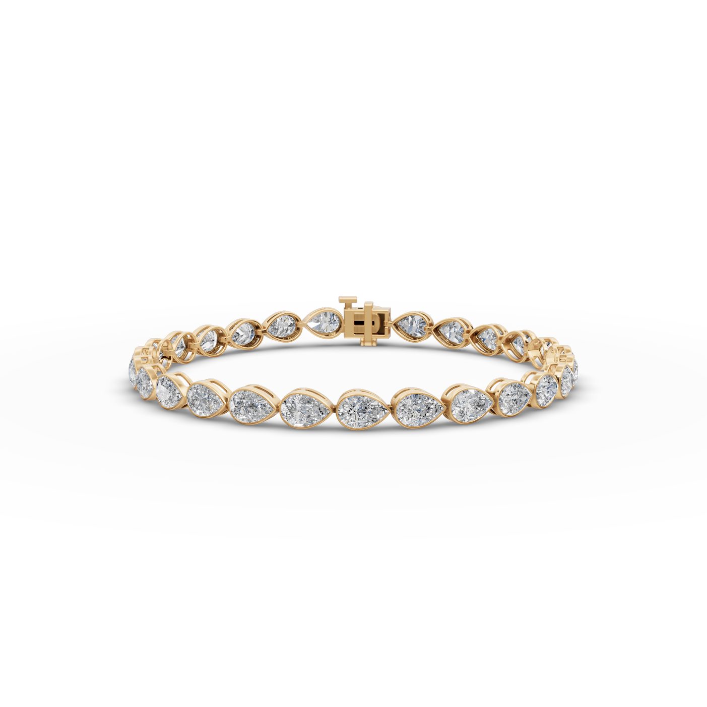 Timeless Muse Pear Lab-Grown Diamond Tennis Bracelet in yellow gold, set with lab-grown diamonds